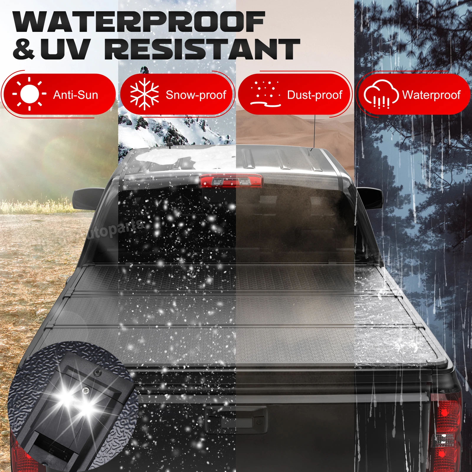 thumbnail image 2 of Aazon.co: TIPTOP Soft Tri-Fold Tonneau Cover Truck Bed For 2016-2025 2 of 10