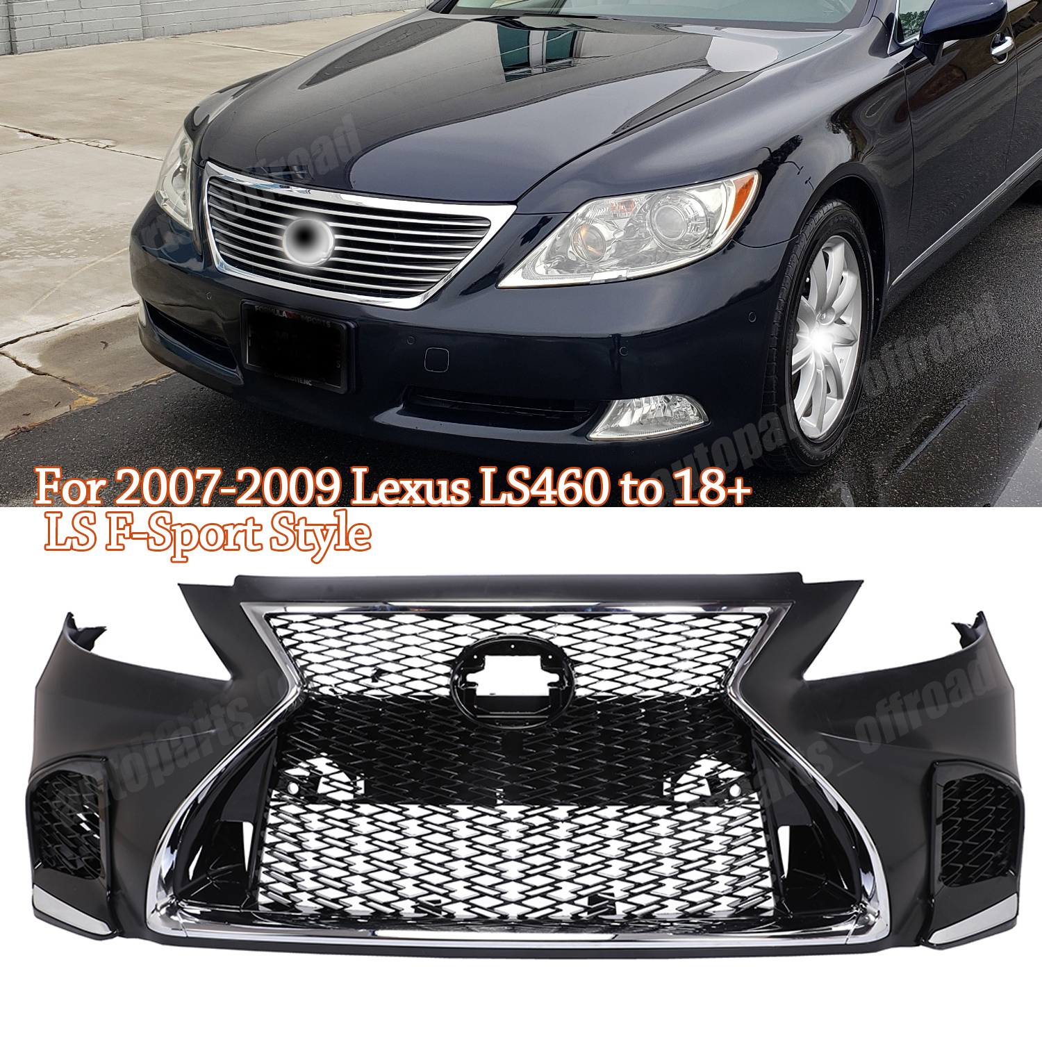 F Sport Style Front Bumper Conversion Kit For Lexus LS460 2007