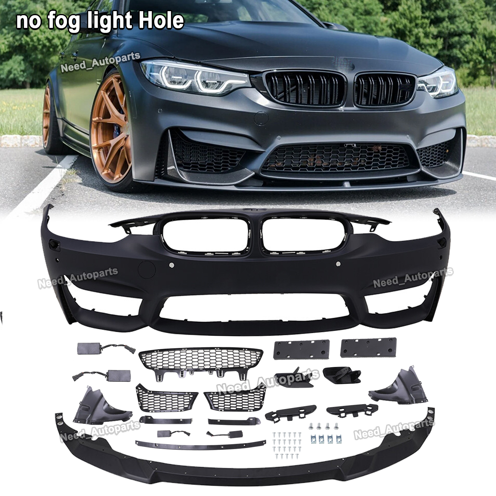 Front Bumper Kit For 2012-2018 BMW F30 F35 3 Series M-Sport Style