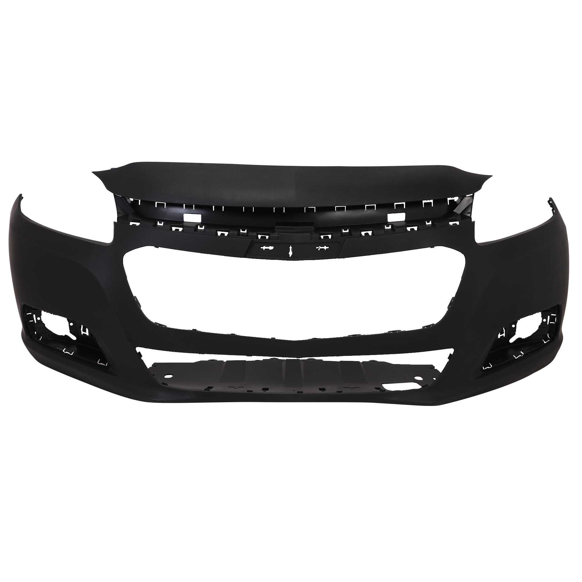 10-Piece Front Grille And Fog Light Bumper Set For 2014-2015 Chevrolet Malibu | Black & Chrome Mesh