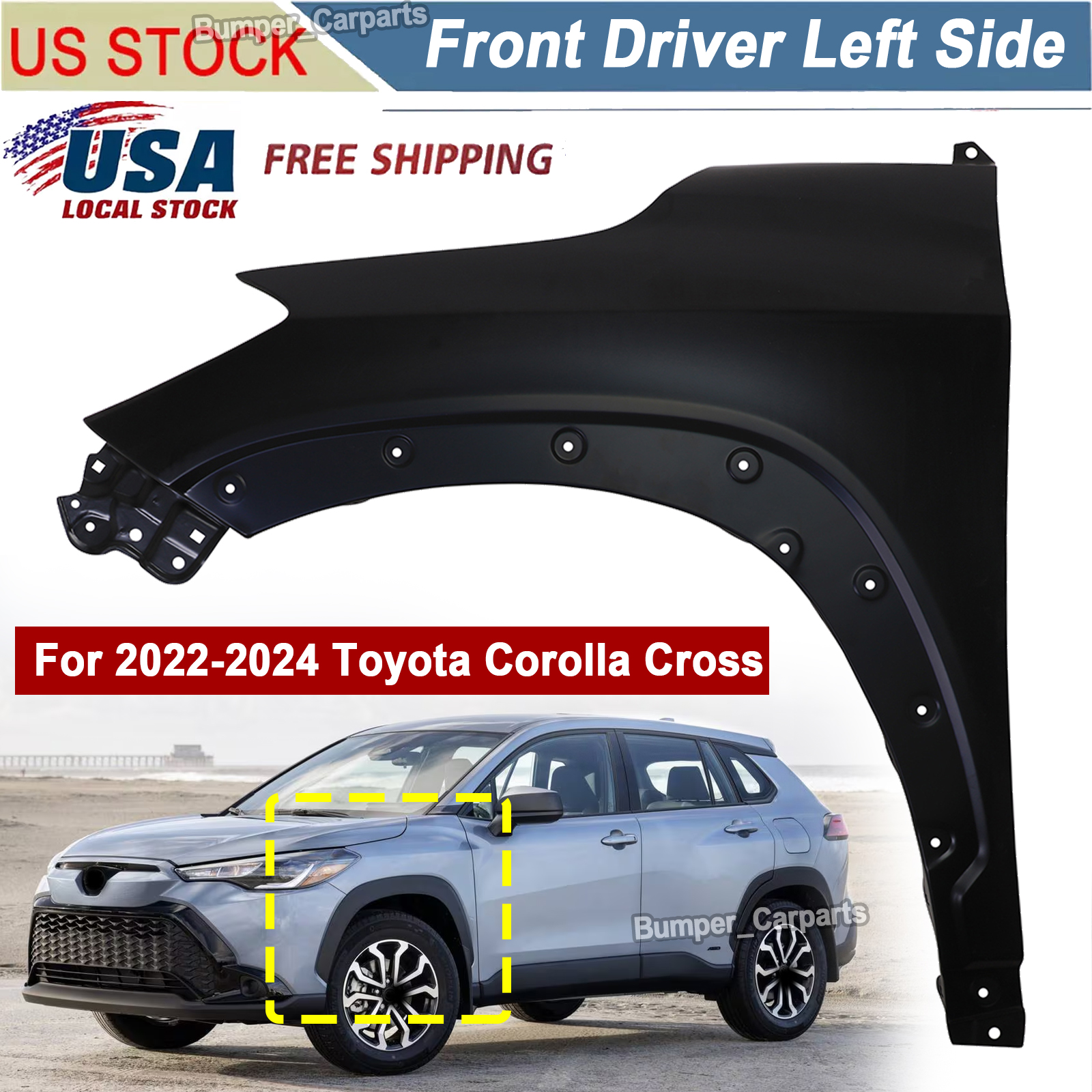 Fender For 2022-2025 Toyota Corolla Cross Left Driver Side Steel