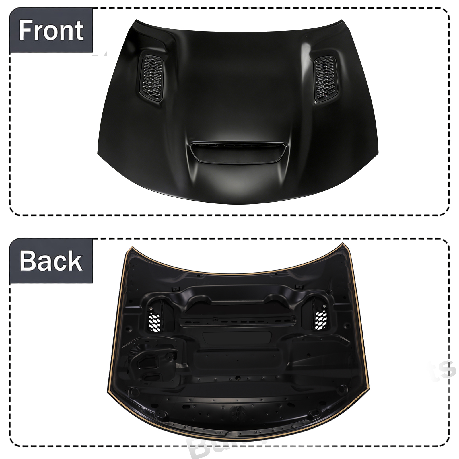 jamja ギャラン TUNED BY AMG プラグカバー Fits 2015-23 Dodge Charger SRT Hellcat Redeye Style Hood Aluminum