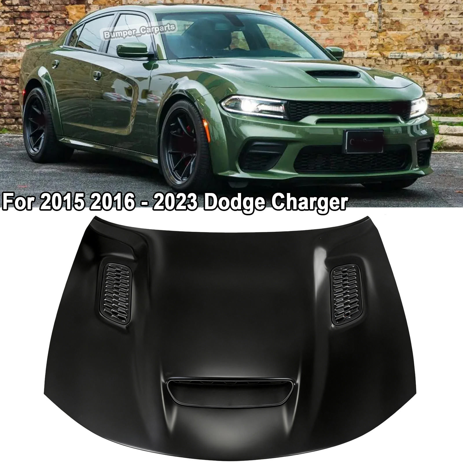 Fits 2015-23 Dodge Charger SRT Hellcat Redeye Style Hood Aluminum