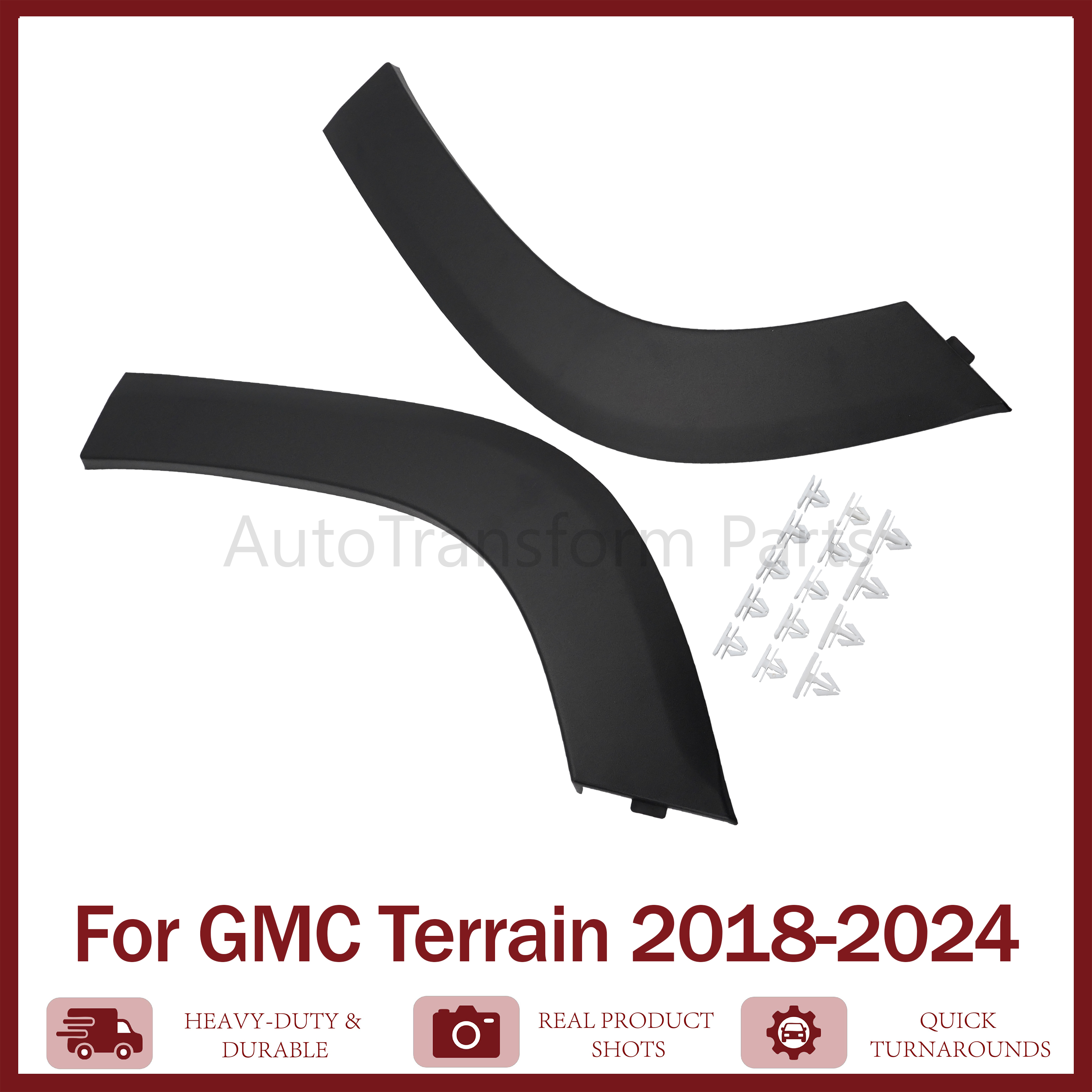 NEW 2PCS For 2018-2024 GMC Terrain Rear Wheel Opening Molding Left & Right Side