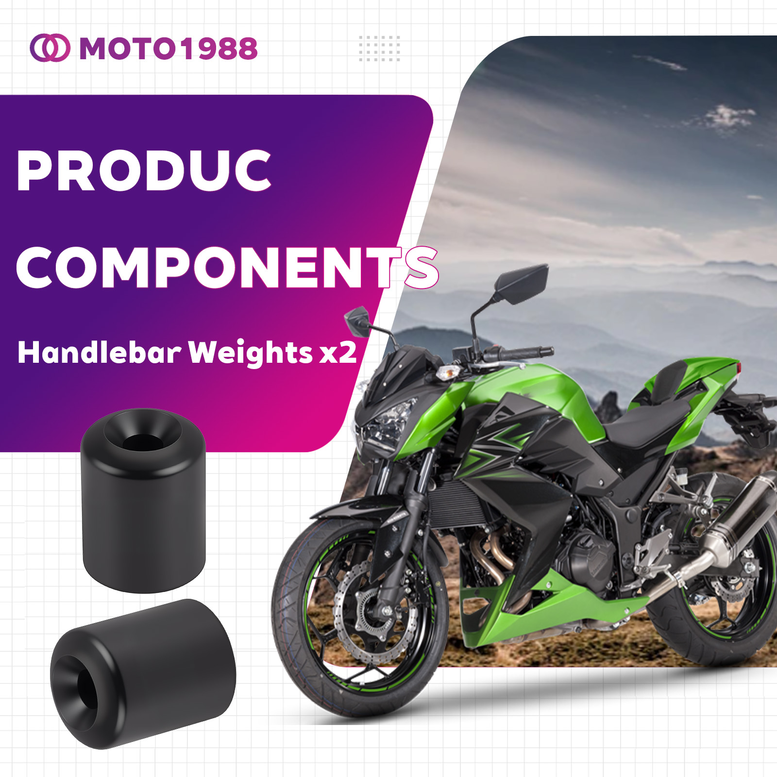 noy Handlebar Weights For Kawasaki ZX750 Ninja ZX-7 1993-1995 Ninja ZX