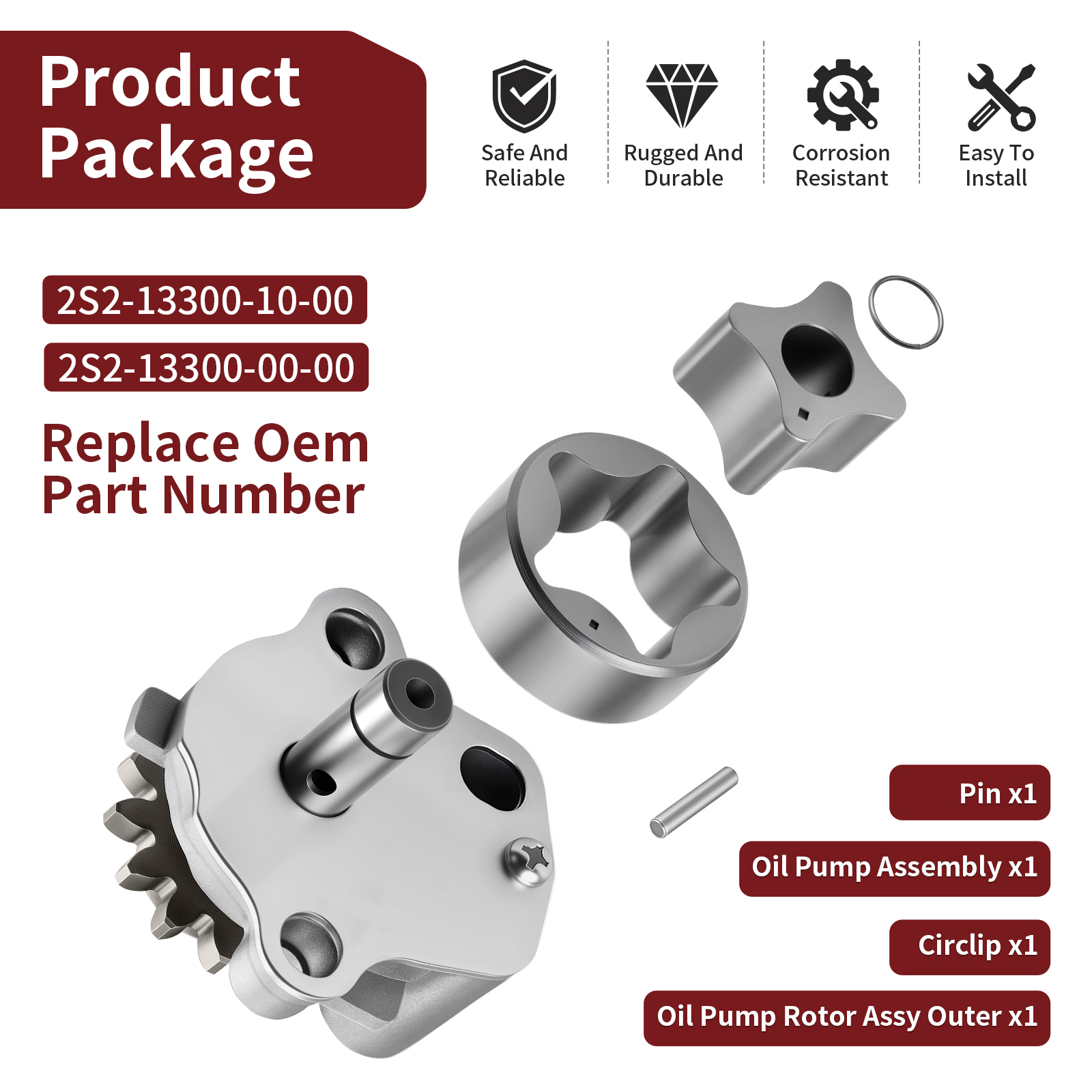 Oil Pump Assembly w/ Rotor for Yamaha YZ450F 2006-2013 WR450F 2007