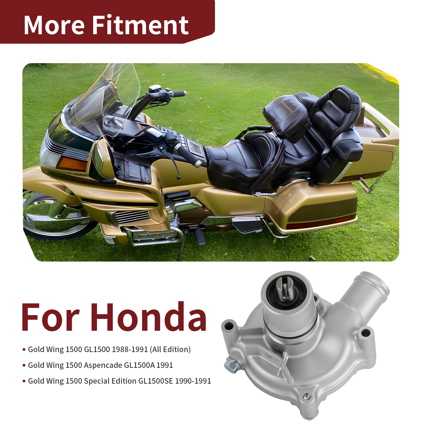 Water Pump Assembly For Honda Goldwing 1500 Aspencade GL1500A 1991