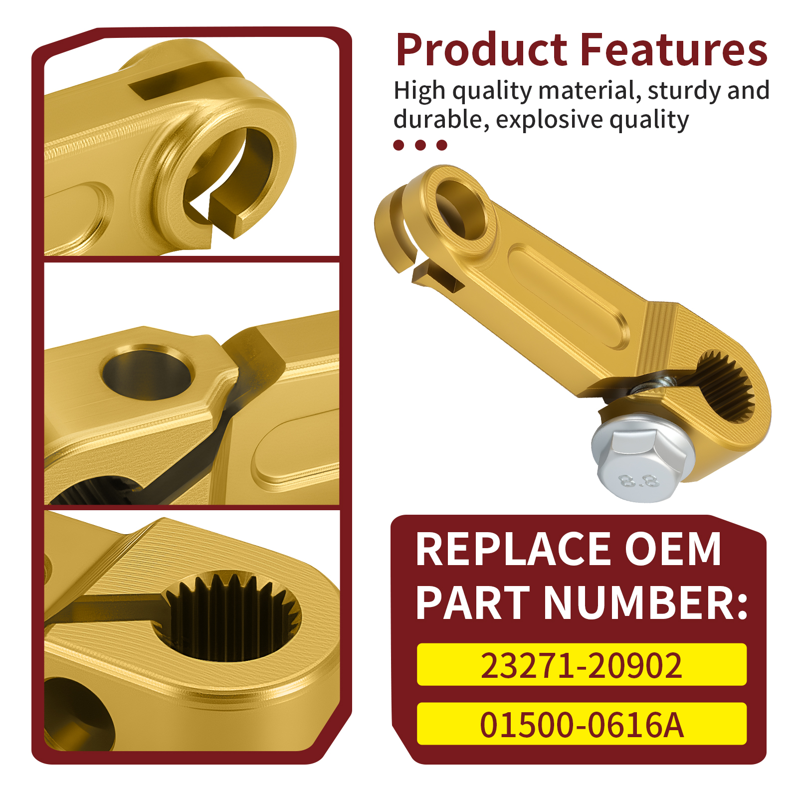 Yellow Clutch Release Arm 23271-20902 For Suzuki Quadsport Z400