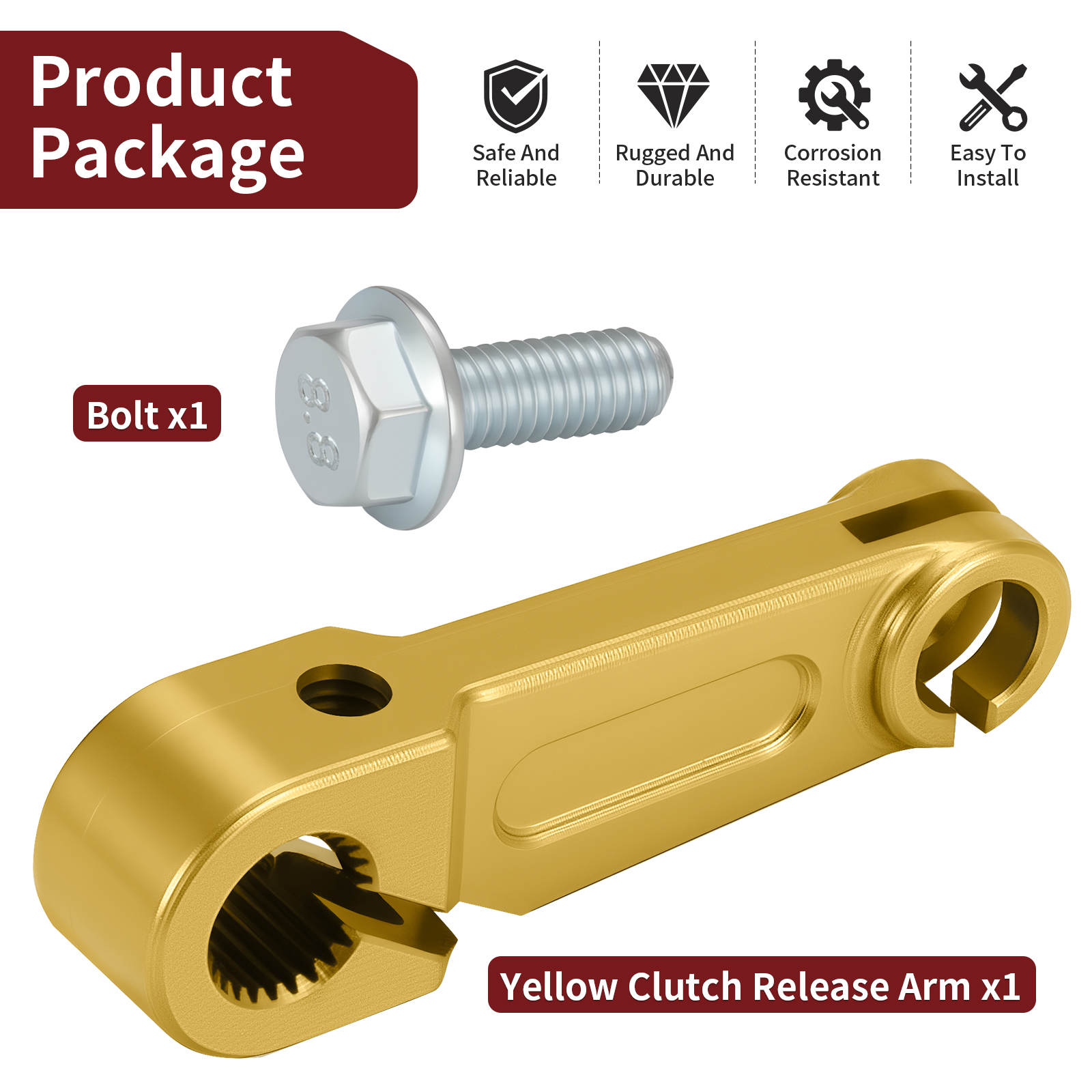 Yellow Clutch Release Arm 23271-20902 For Suzuki Quadsport Z400
