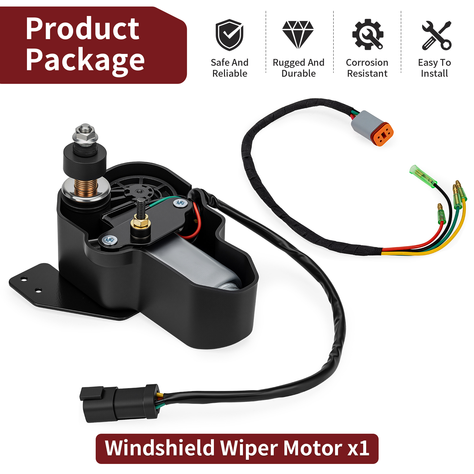 Windshield Wiper Motor 2637637 2639007 For Polaris Pro XD Full