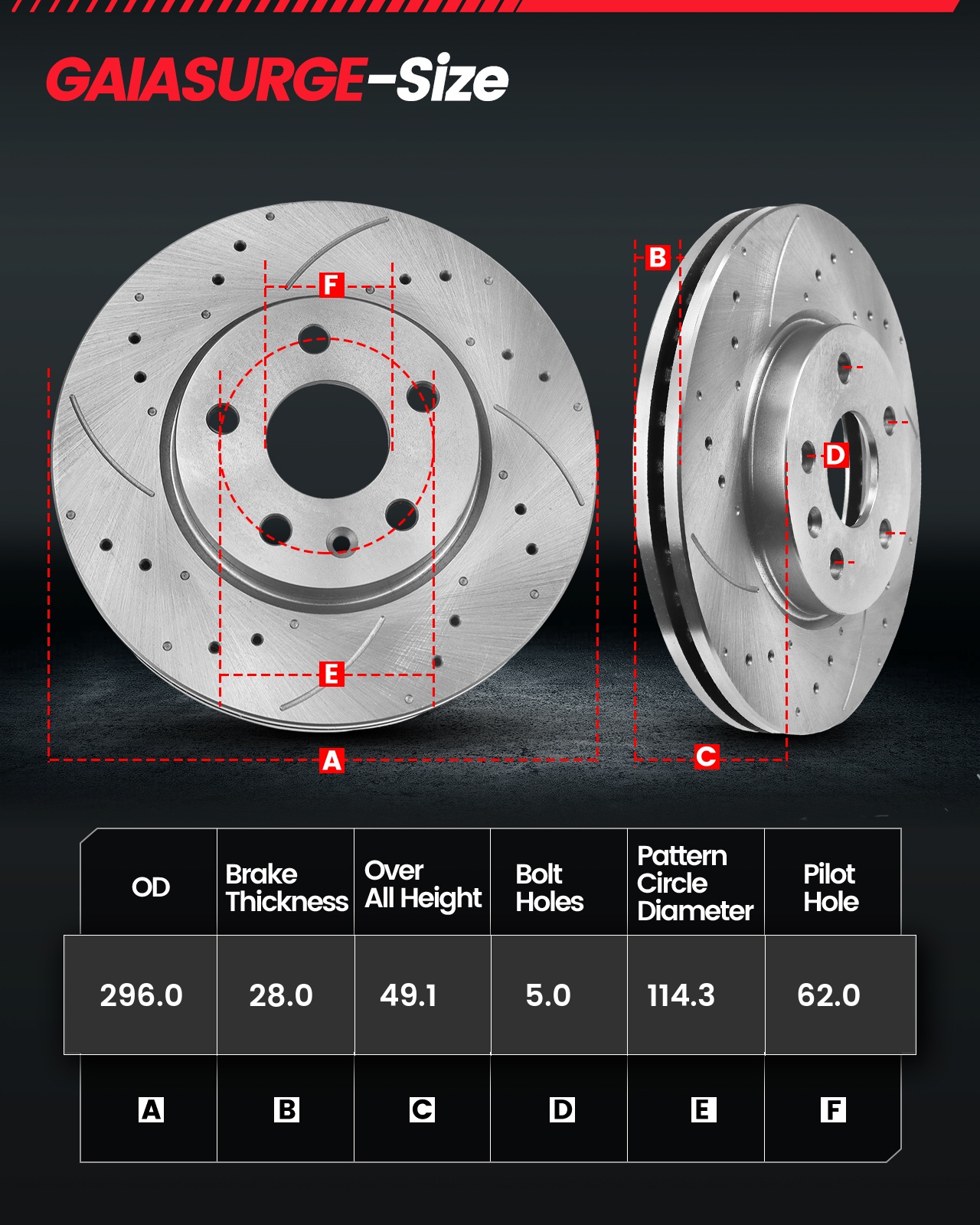 Front Disc Brake Rotors Brakes Pads for Lexus ES300h ES350 Toyota