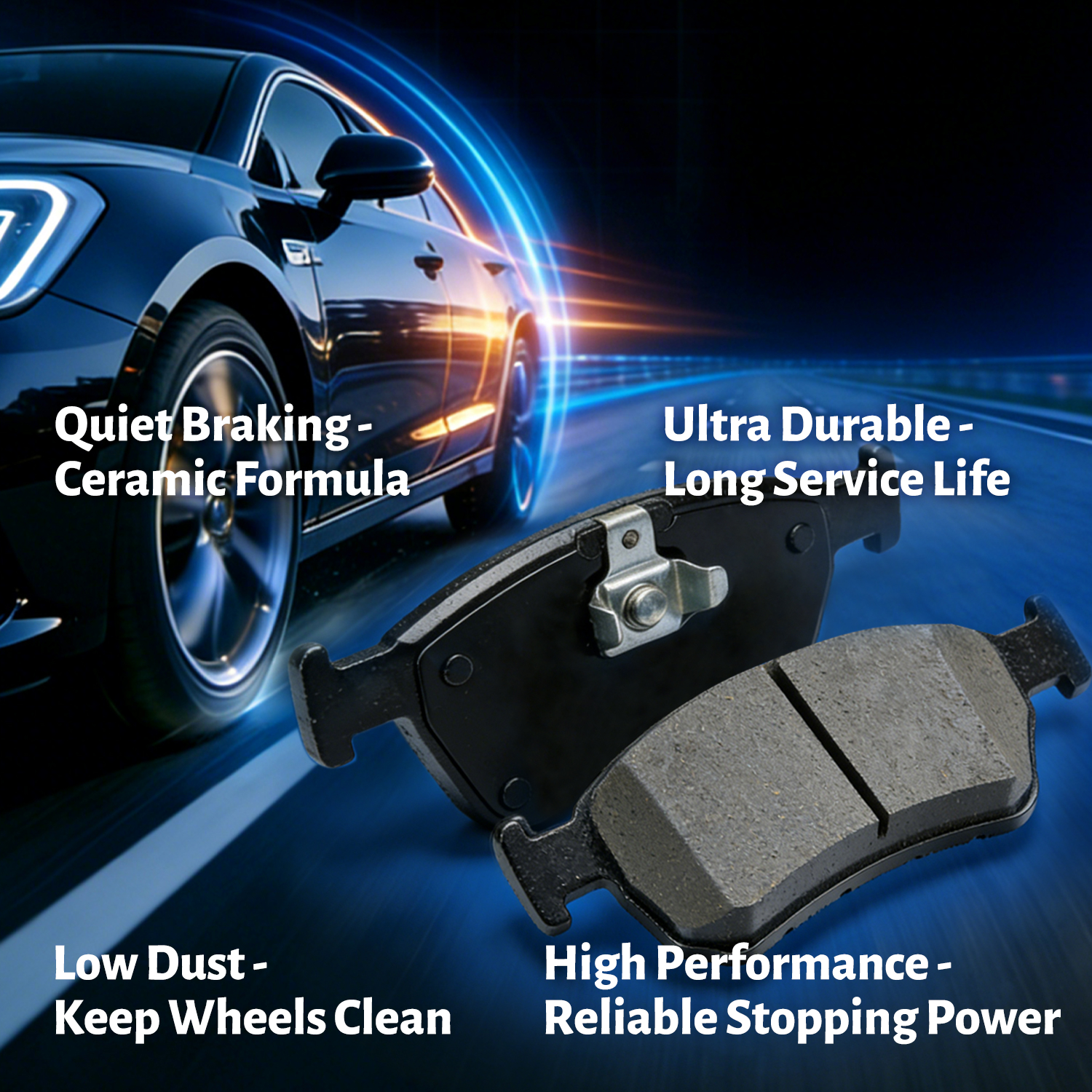 11.02 inch (280mm) Disc Brake Rotors + Ceramic Pads Front
