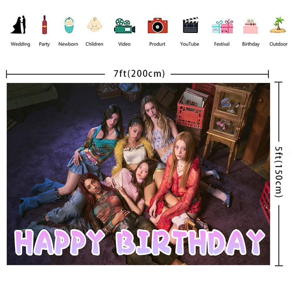 Katseye Party Supplies Backdrop Banner Poster Background Vinyl Birthday Gift