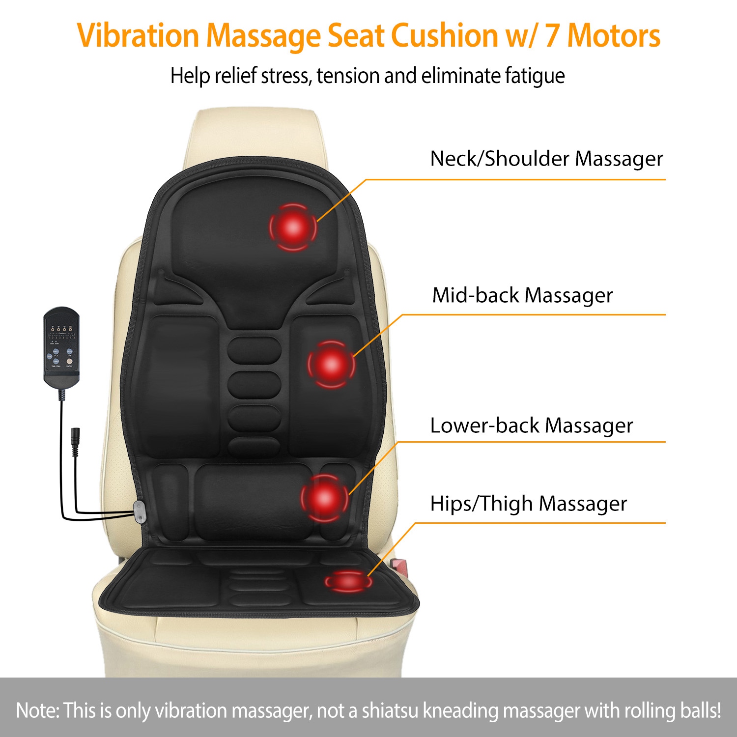 plus one vibrating toy Massage Seat Cushion Heated Back Neck Body Massager Chair For Office Home  Car