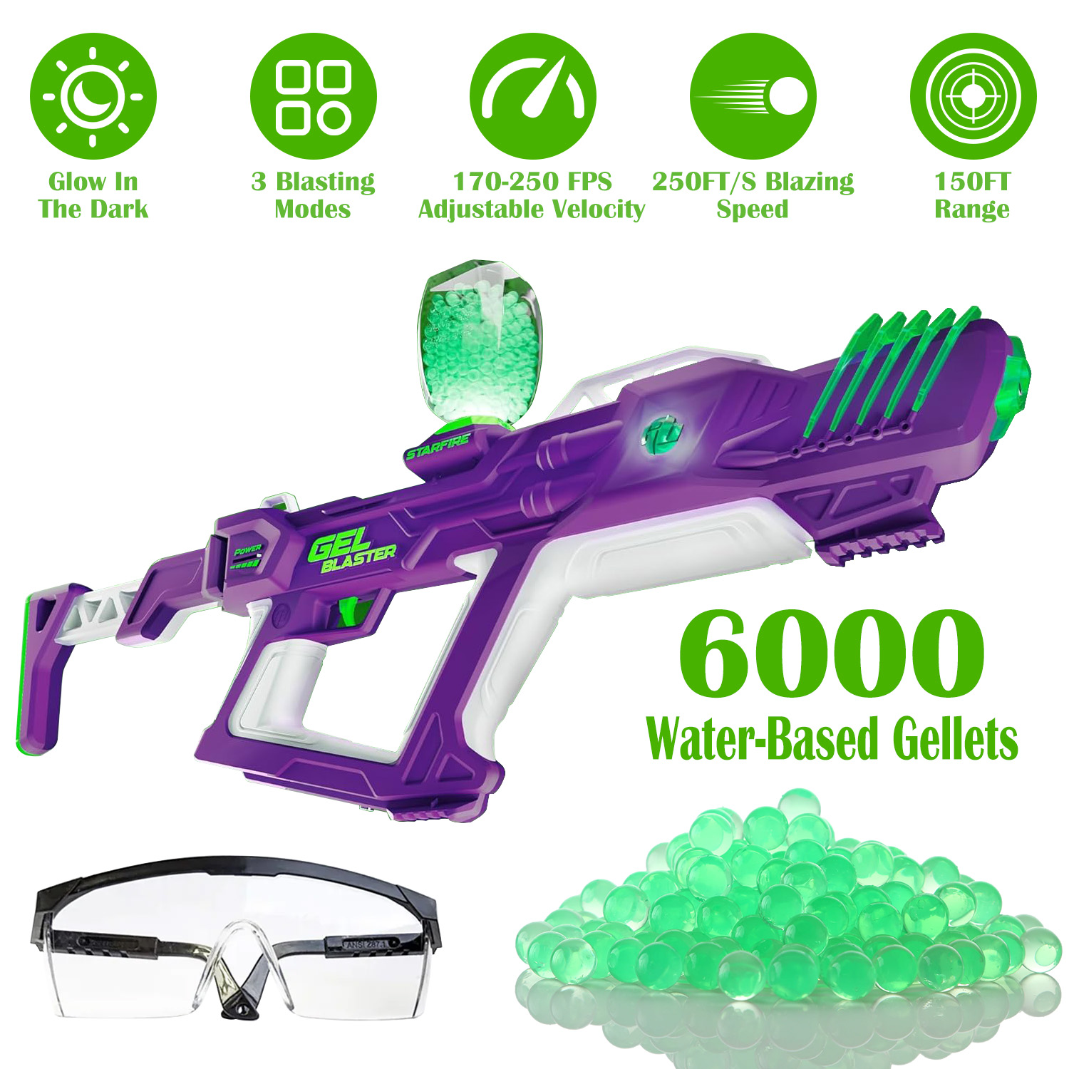 Gel Blaster Starfire XL Glow-In-The-Dark Supersized Toy with Water