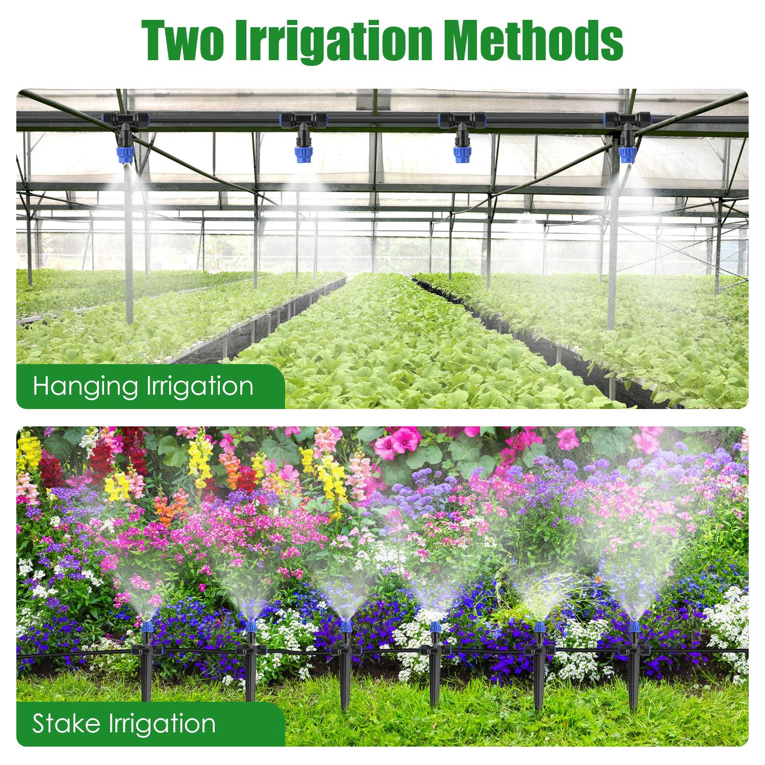 75FT Mist Drip Irrigation System with Adjustable Misting Nozzle Quick Connect