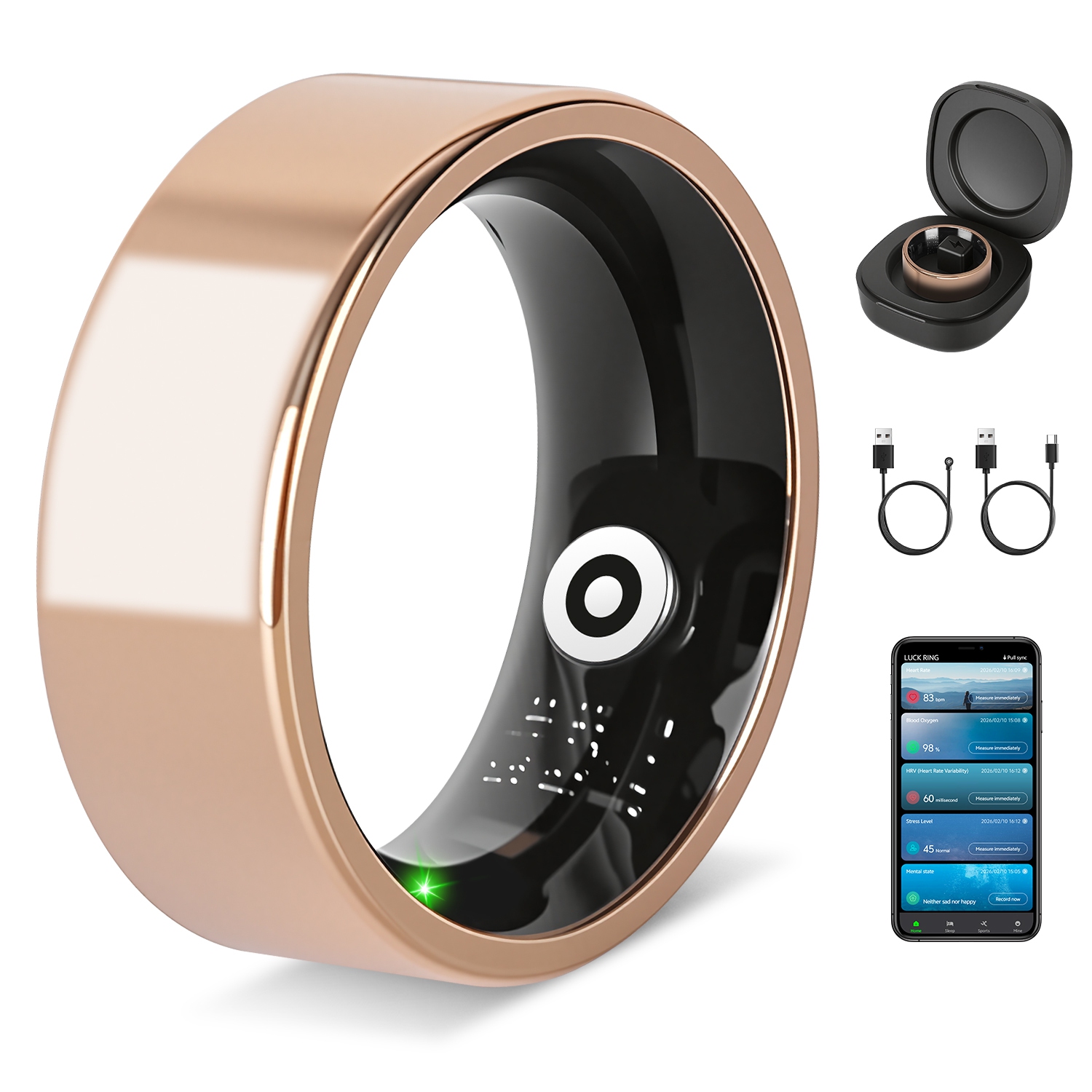 как выглядит Smart Ring Health Tracker With 7-Day Lasting Battery Life Sleek Sleep Monitoring фото