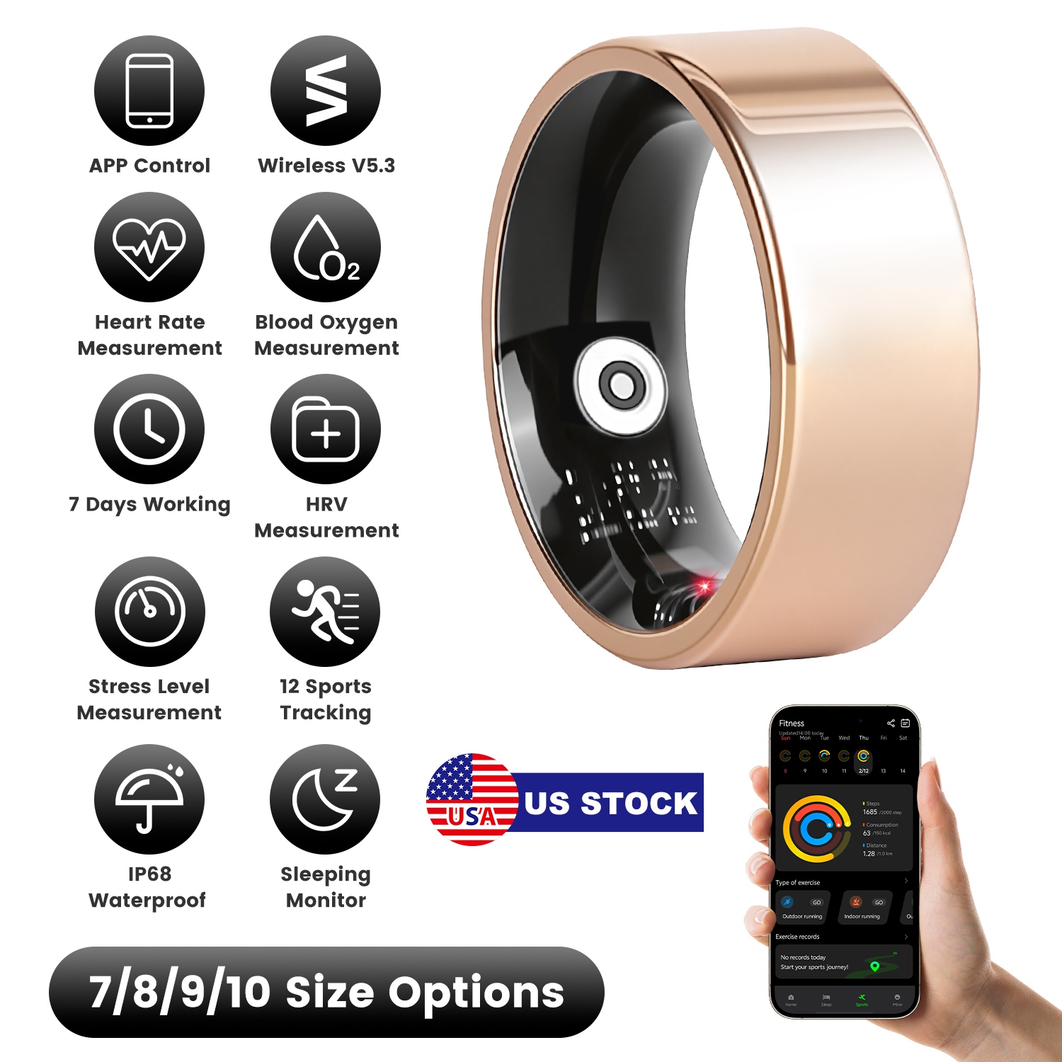 как выглядит Smart Ring Health Tracker With 7-Day Lasting Battery Life Sleek Sleep Monitoring фото