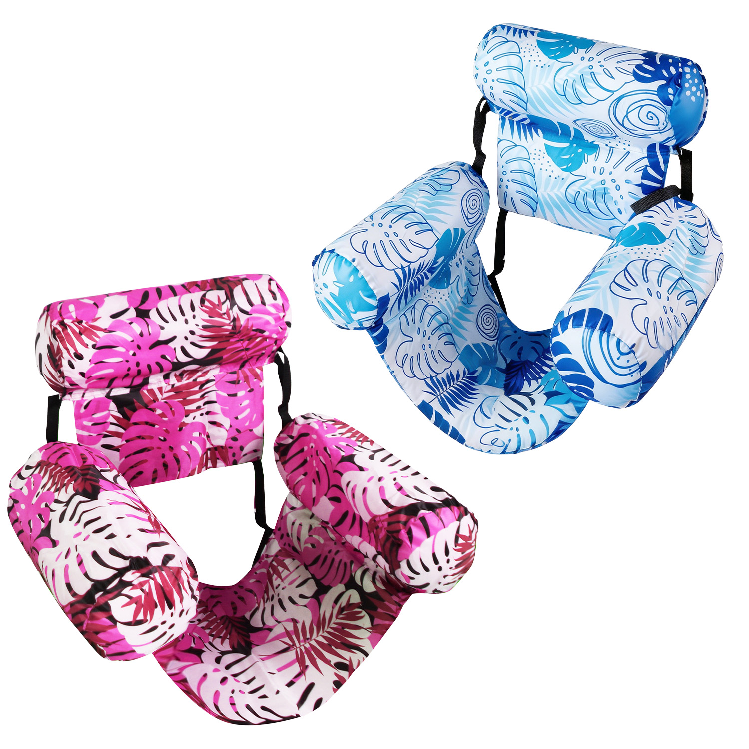 2Pack Inflatable Pool Float Hammock Chairs Lounge Water Fun Beach Floating Chair