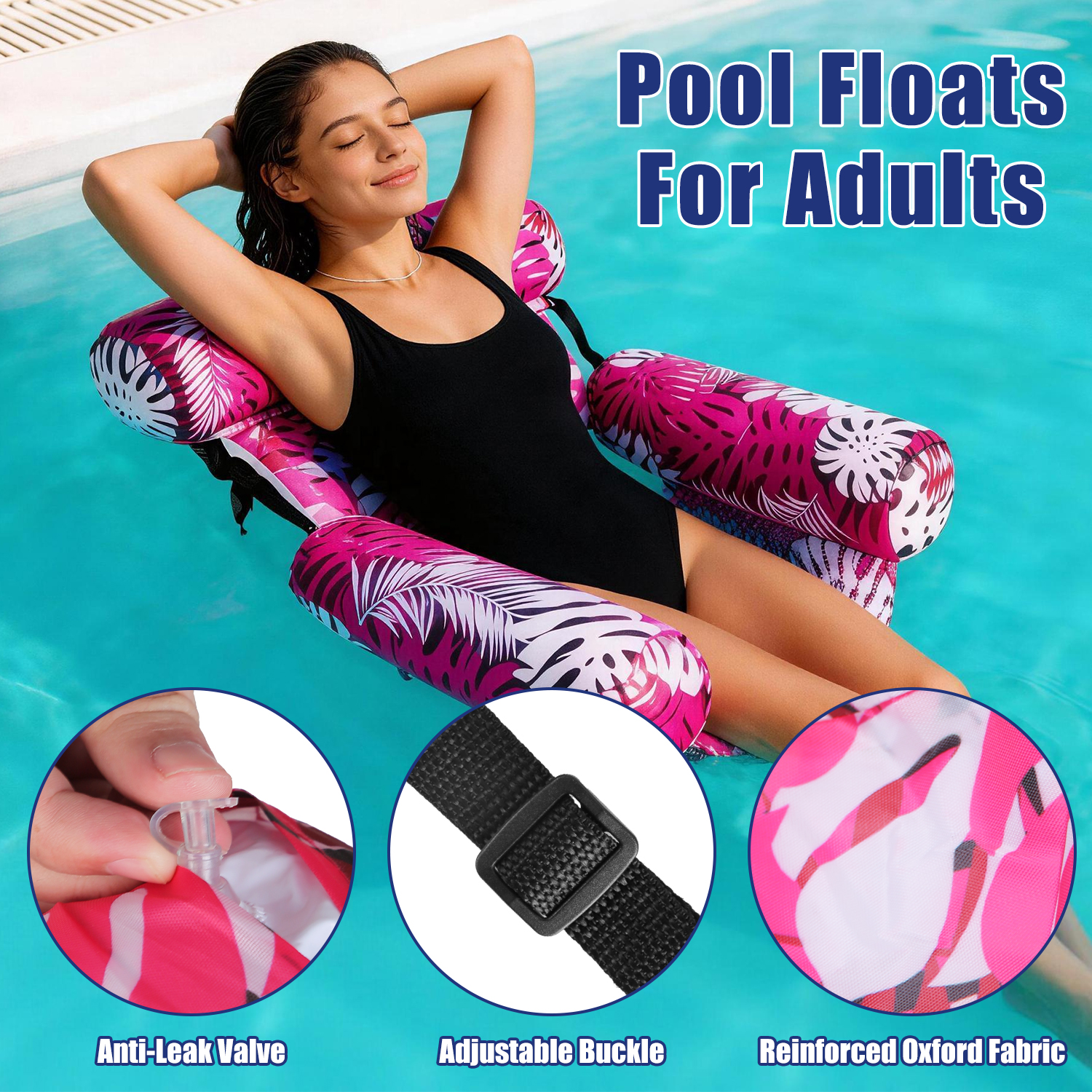 2Pack Inflatable Pool Float Hammock Chairs Lounge Water Fun Beach Floating Chair