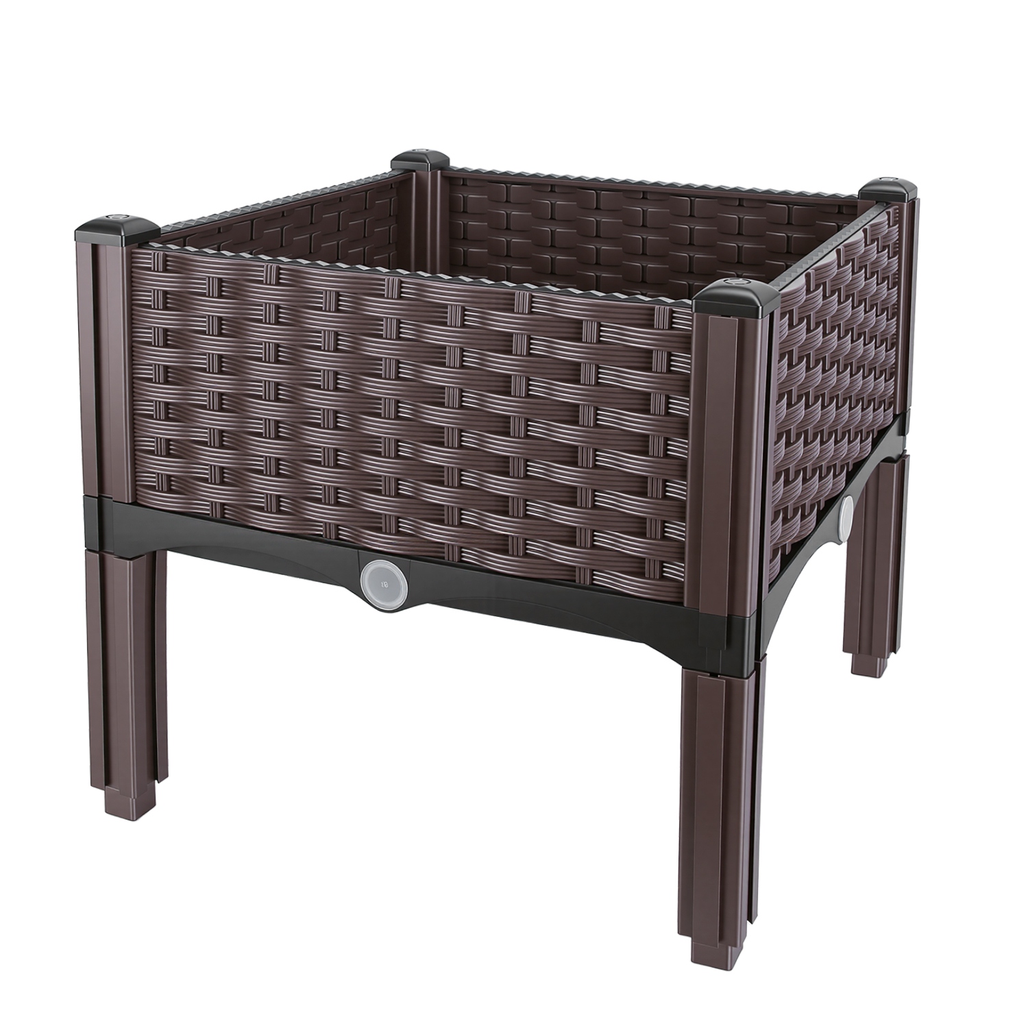 Raised Garden Bed Plastic Planter Box w/ Self-Watering Elevated Design Outdoor