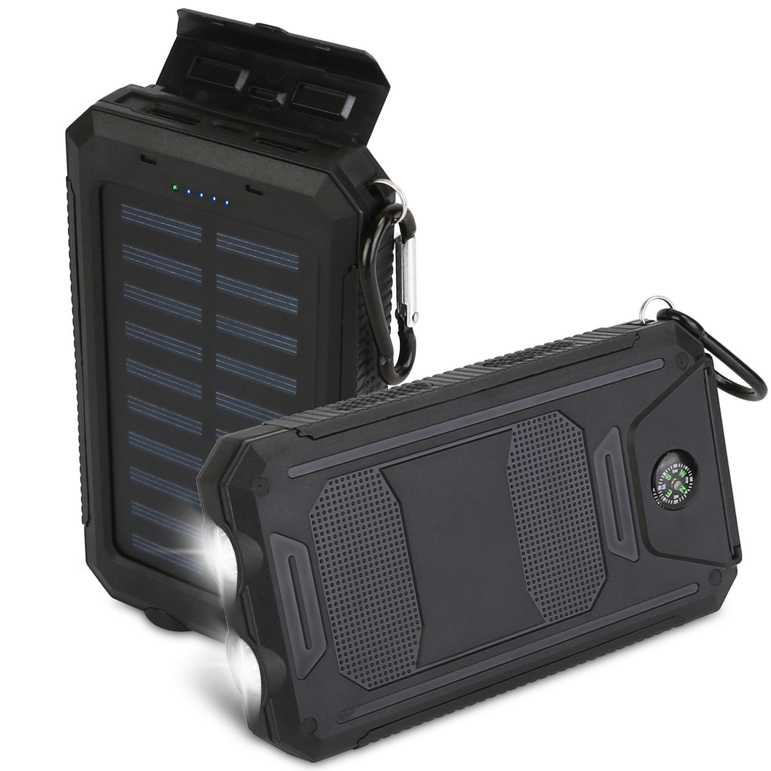 10000mAh Portable Charger Solar Power Bank External Battery Pack For Cell Phone