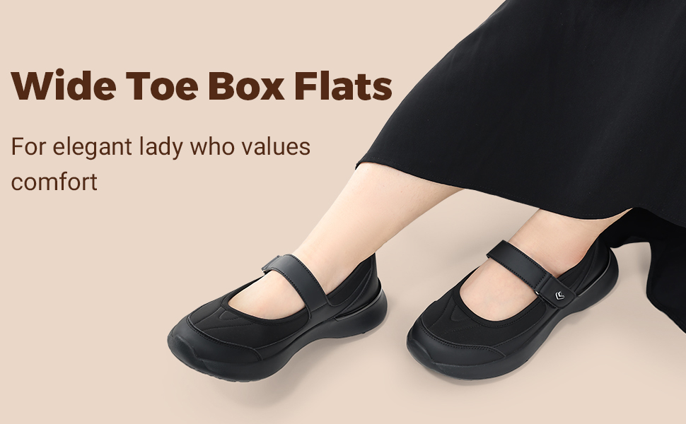 Wide on sale toe flats