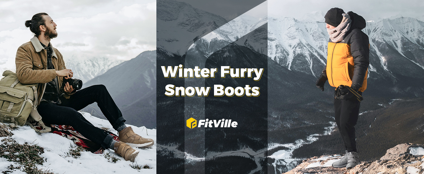 FitVille Heren Sneeuwlaarzen Winterlaarzen met Warme Voering