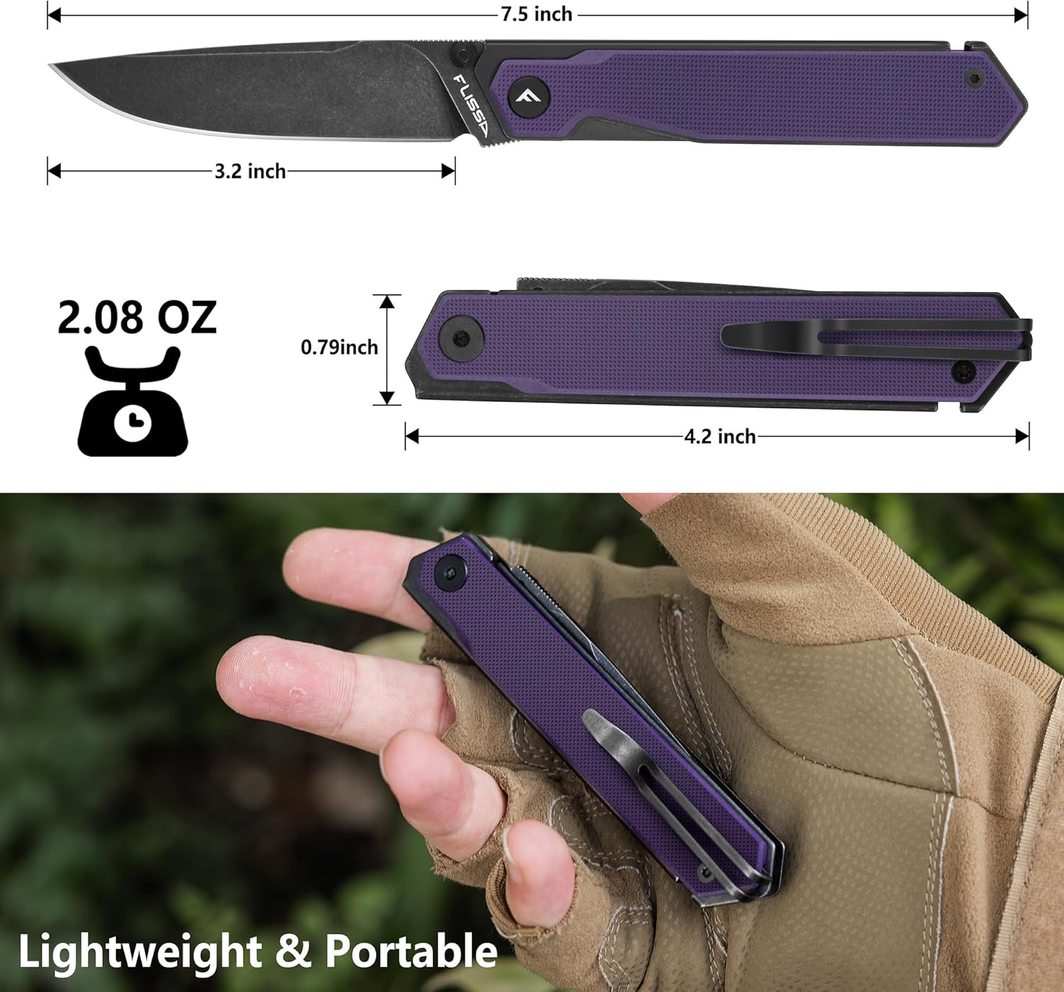 1 x Pocket Knife, Folding Knife with 3.2