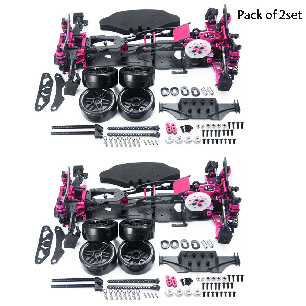 2set Alloy&CF 1/10 Chassis Sakura D5 MR V2 Frame Kit RC 2WD Drift