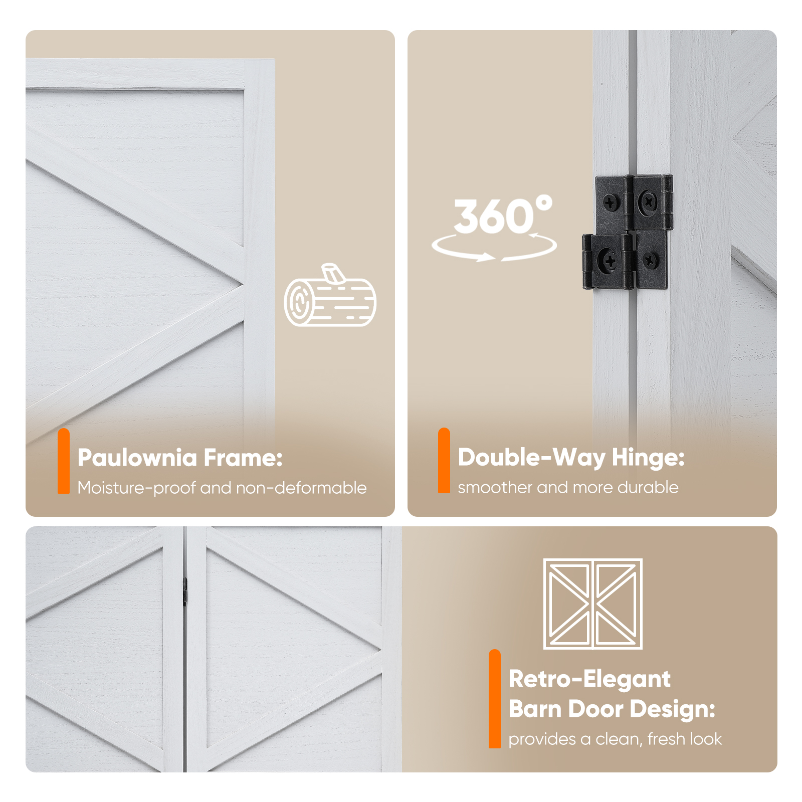 Modern Room Divider with Shelves X-Shape Design Folding Partition 6/4 Panel