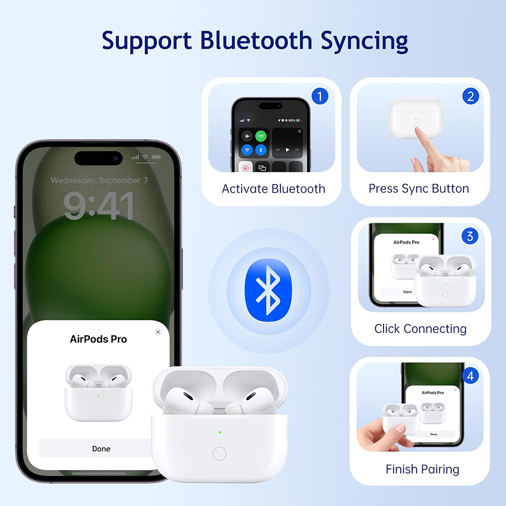 Wireless Charger Case Replacement for AirPods Pro 1/2 (1st & 2nd Gen) No Earbuds