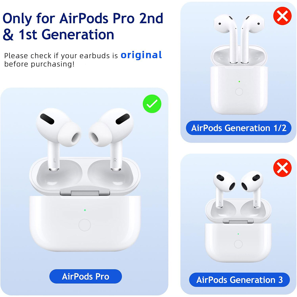 Wireless Charger Case Replacement for AirPods Pro 1/2 (1st & 2nd Gen) No Earbuds
