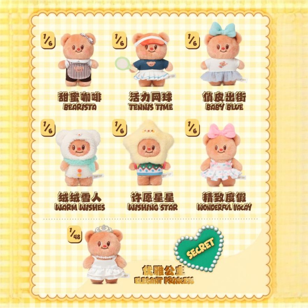 TopToy Butter Bear Versatile Wardrobe Plush Doll Confirmed Blind