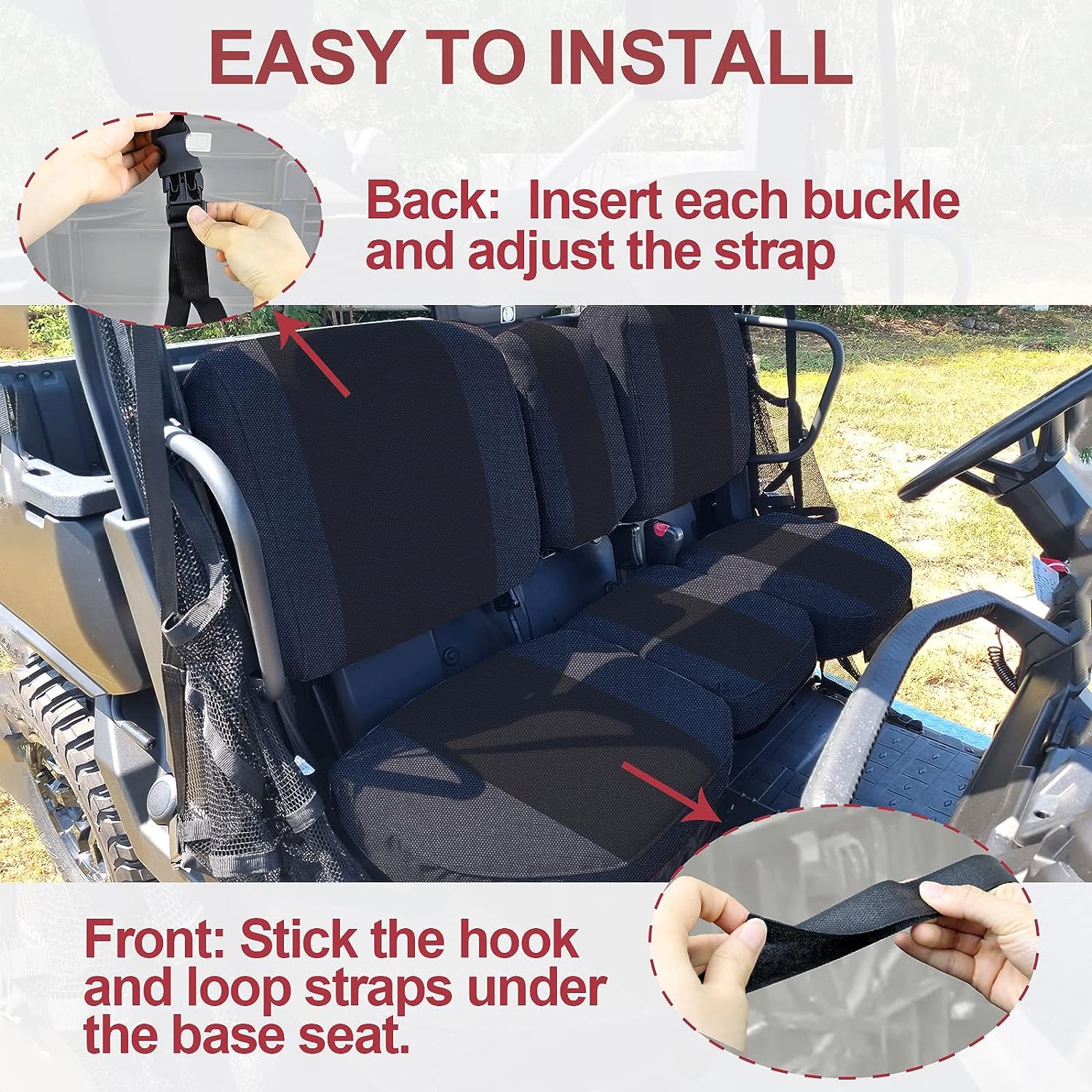 Leather UTV Seat Cover Cushions – For Can-Am Defender HD7 HD9 HD10 DPS 2016-2023
