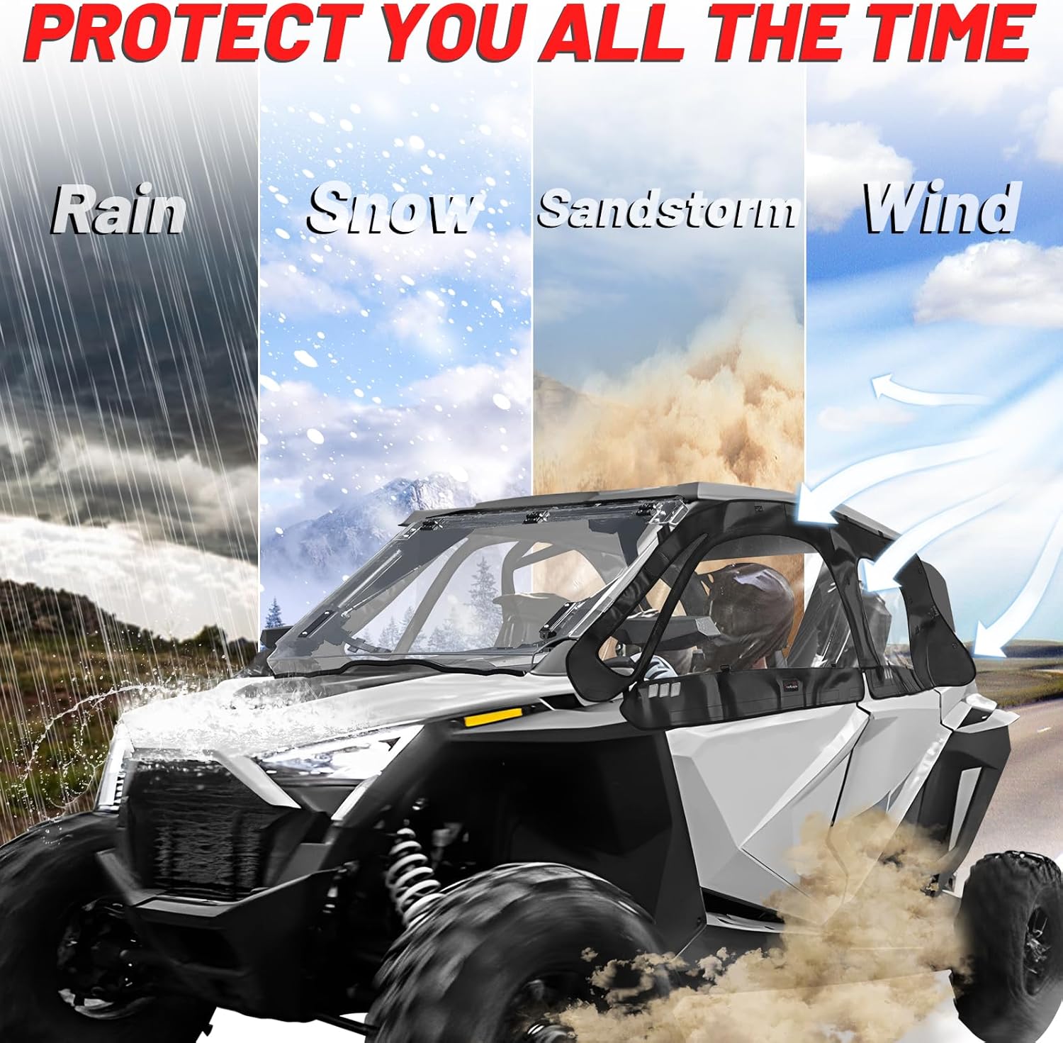 4-seater Upper Doors Cab Enclosure for Polaris RZR PRO XP/ RZR