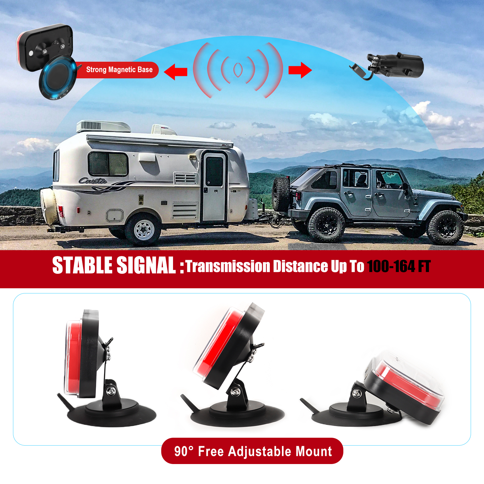Magnetic Trailer Lights for Towing Light Kit 2PCS 34LED Wireless Magnetic Trailer Lights for Towing Light Kit 2PCS 34LED Wireless