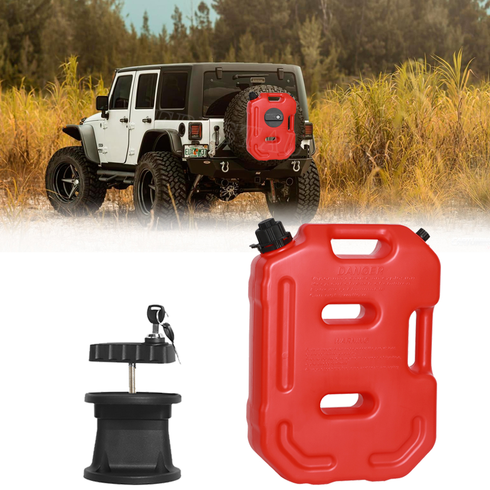 Pair 2.6 Gallon 10L Fuel Pack Gas Container Fuel Can Lock for Jeep