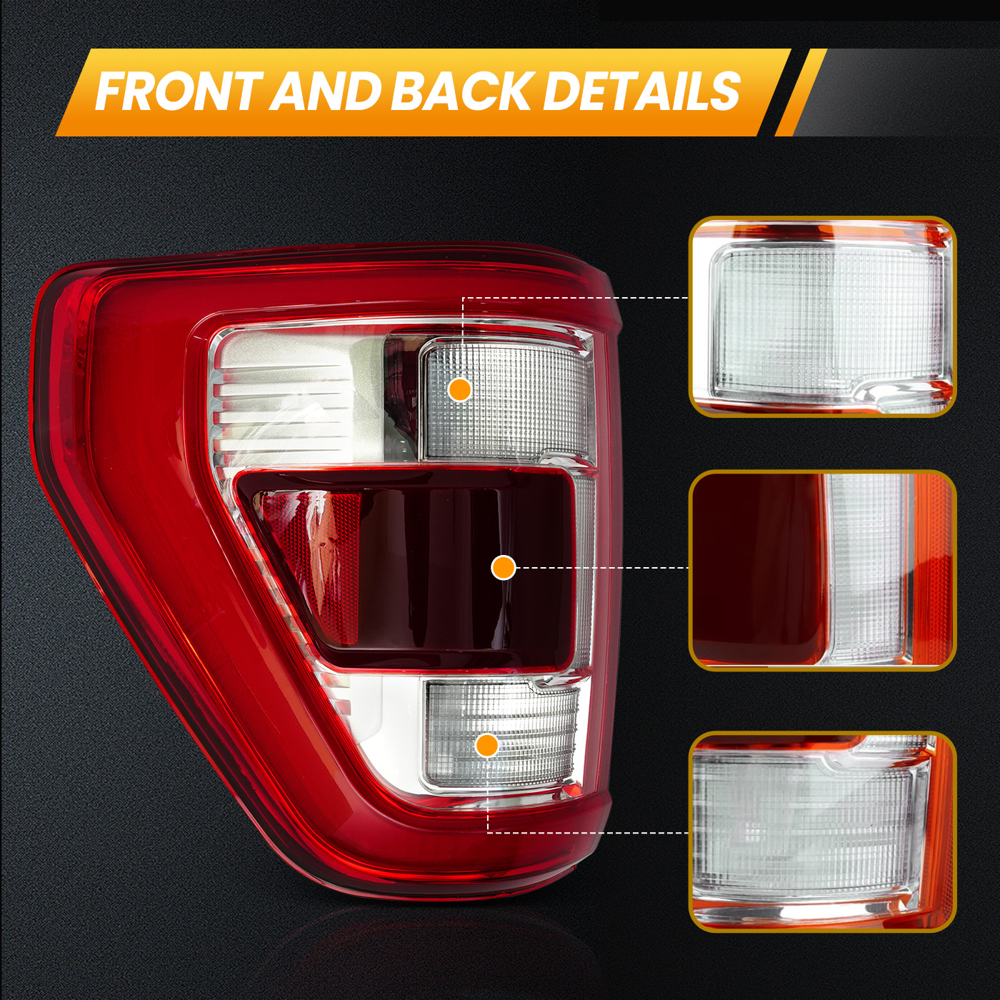 SEBLAFF Left Driver Side LED Tail Light With Blind Spot For Ford F-150 2021-2023