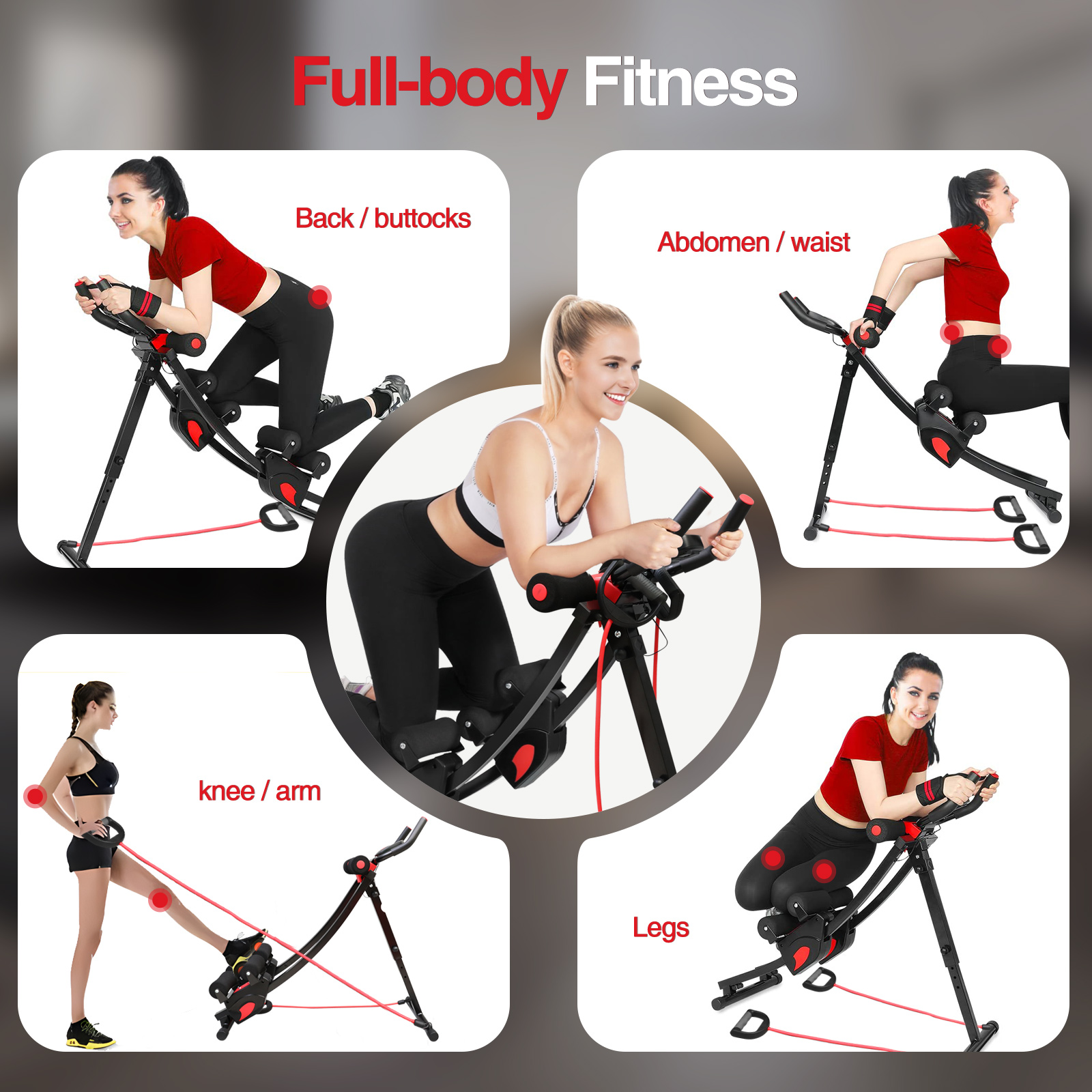 AB Workout Machine Abdominal Trainer Foldable Cruncher Strength Training 440LBS