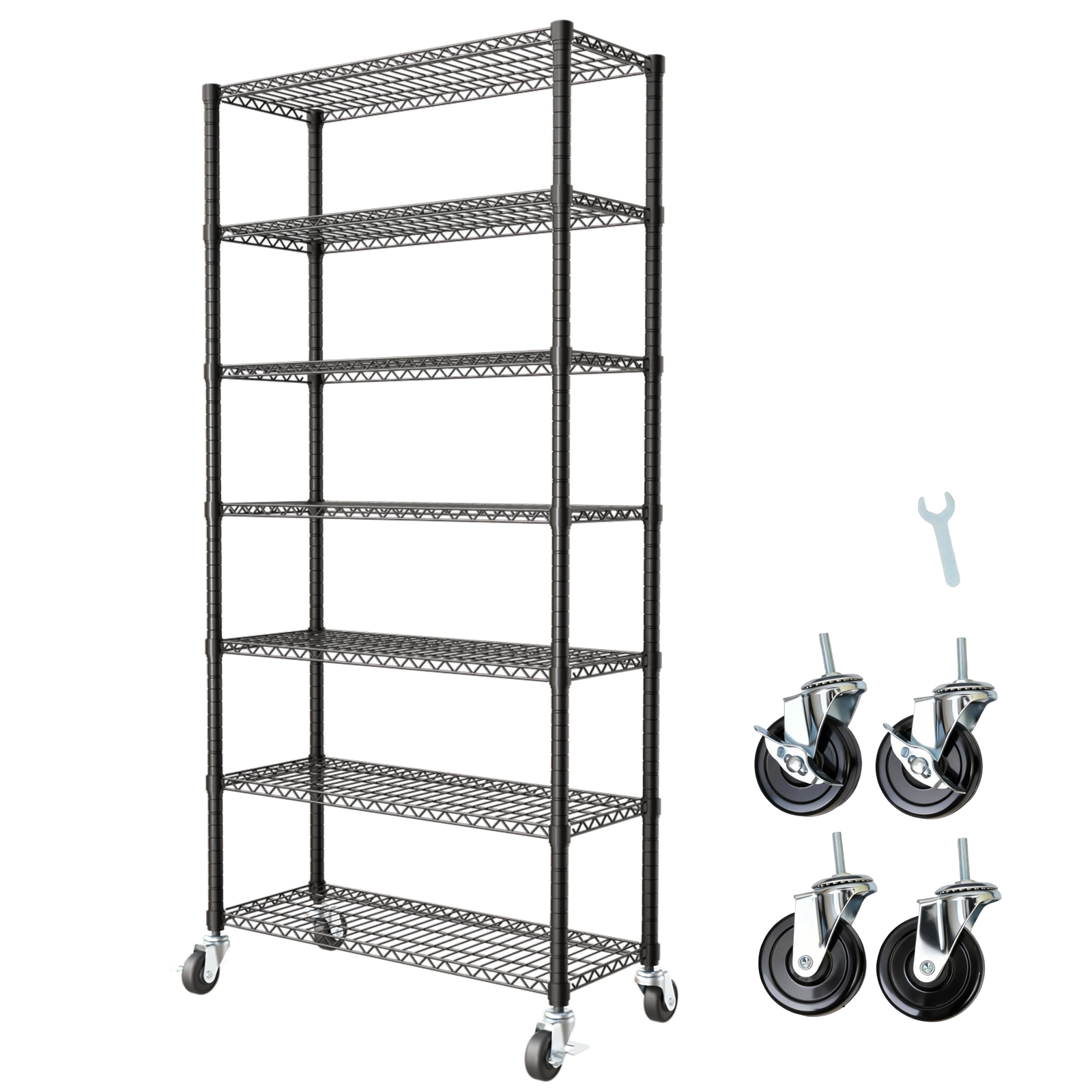 Space-Saving Storage Rack Metal Shelving Unit Wire Organizer Adjustable Height