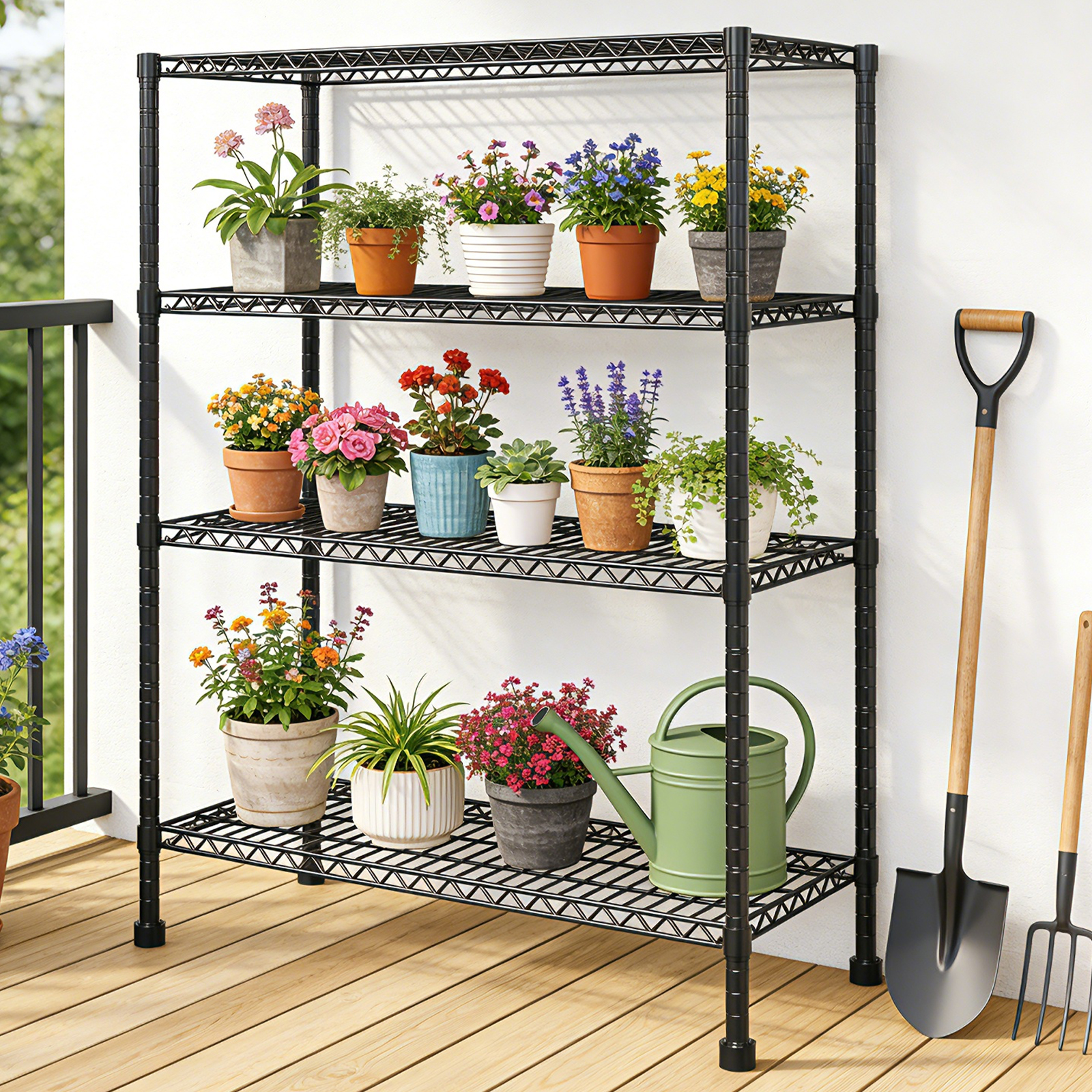 Space-Saving Storage Rack Metal Shelving Unit Adjustable Height Wire Organizer