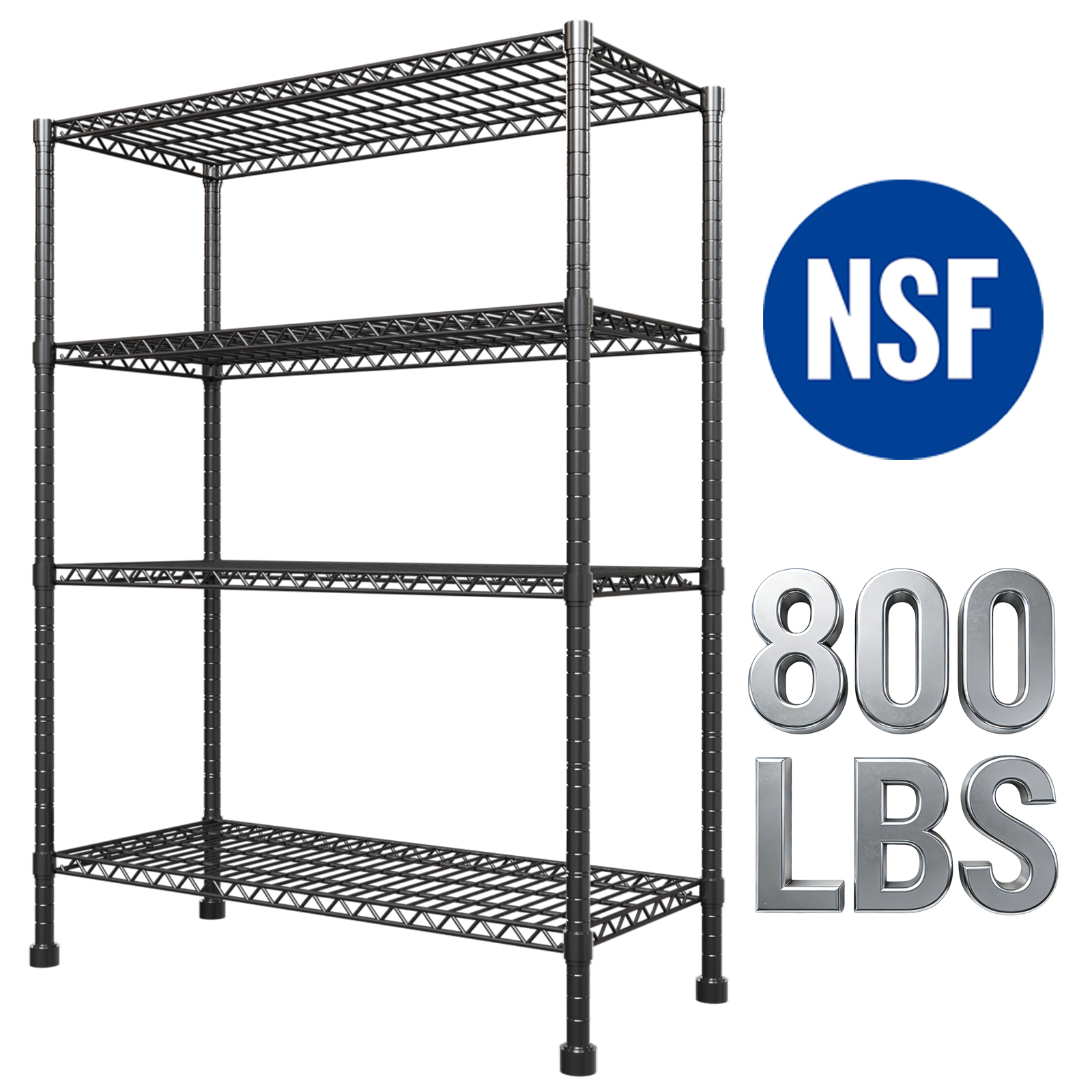 Space-Saving Storage Rack Metal Shelving Unit Adjustable Height Wire Organizer