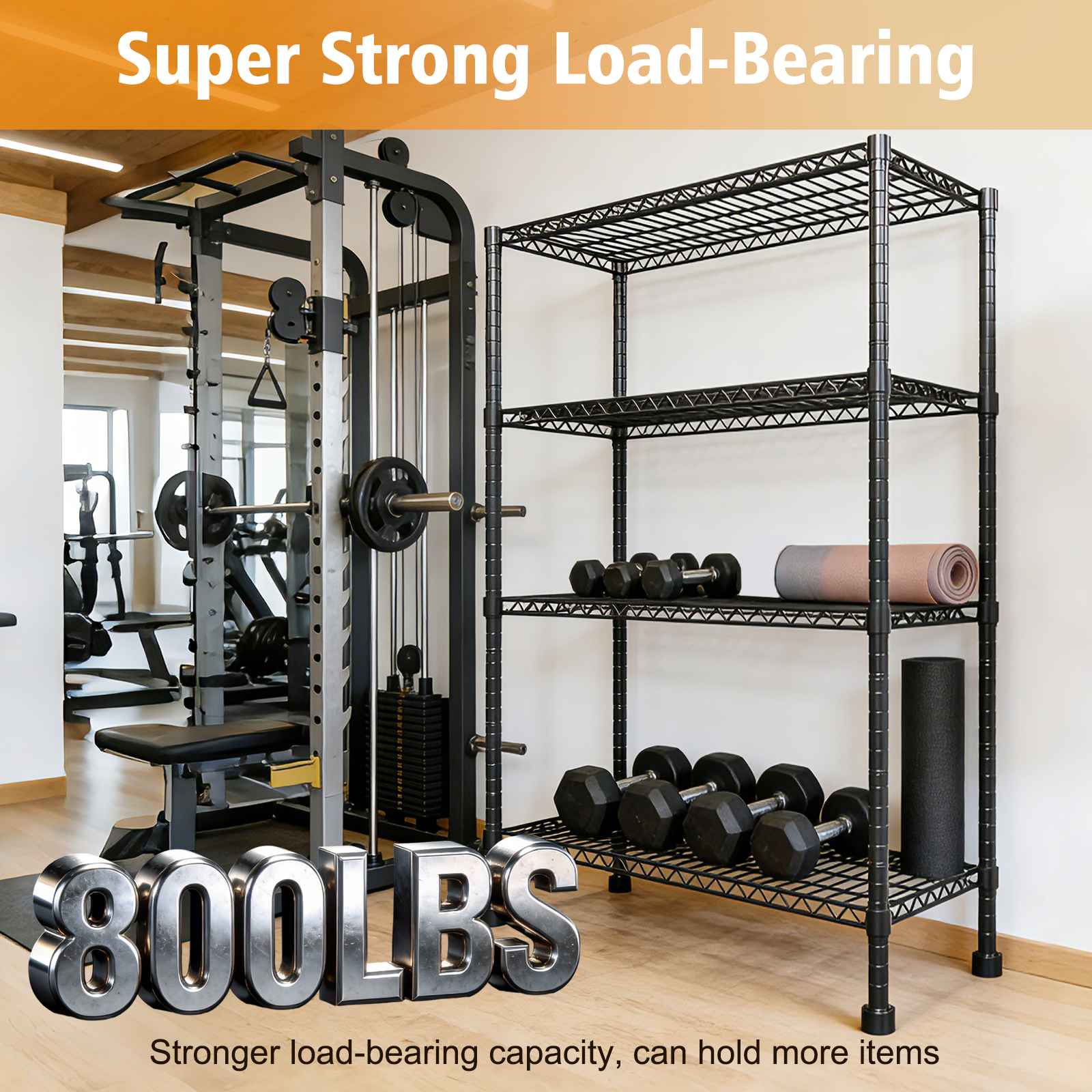 Space-Saving Storage Rack Metal Shelving Unit Adjustable Height Wire Organizer