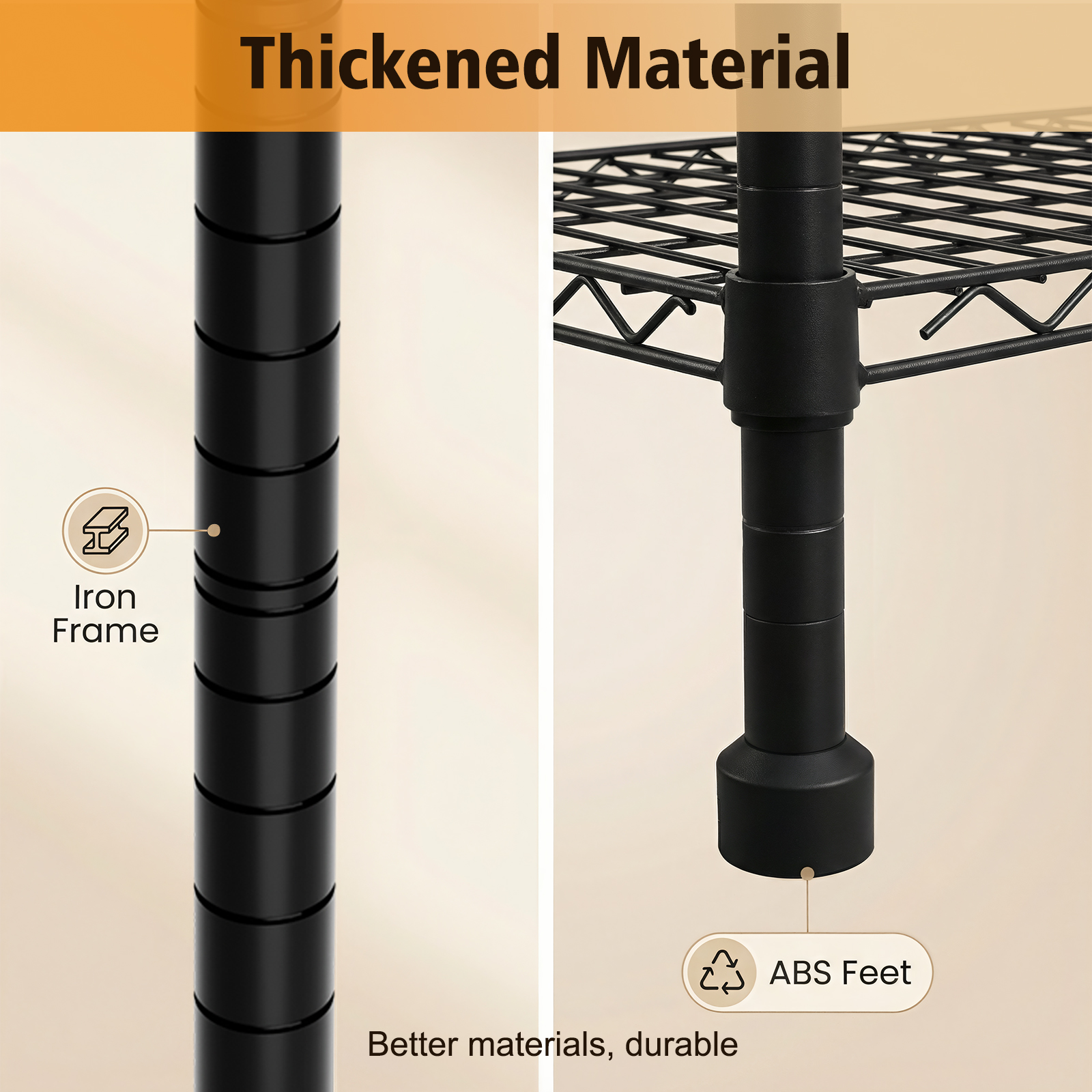 Space-Saving Storage Rack Metal Shelving Unit Adjustable Height Wire Organizer