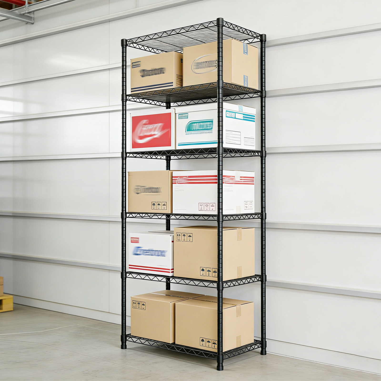 Space-Saving Storage Rack Metal Shelving Unit Wire Organizer Adjustable Height