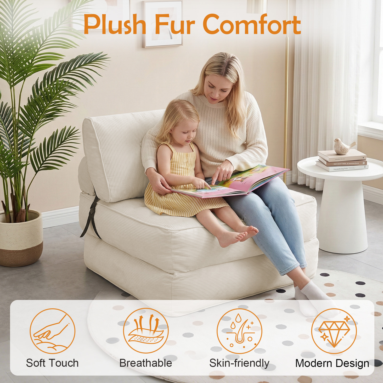 Breathable Folding Sofa Bed Convertible Floor Couch Sleeper Chair Compression