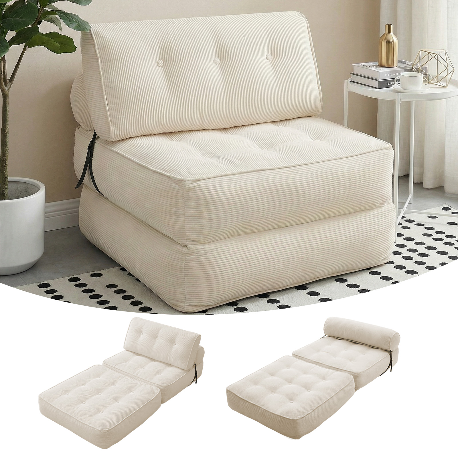 Breathable Folding Sofa Bed Convertible Floor Couch Sleeper Chair Compression