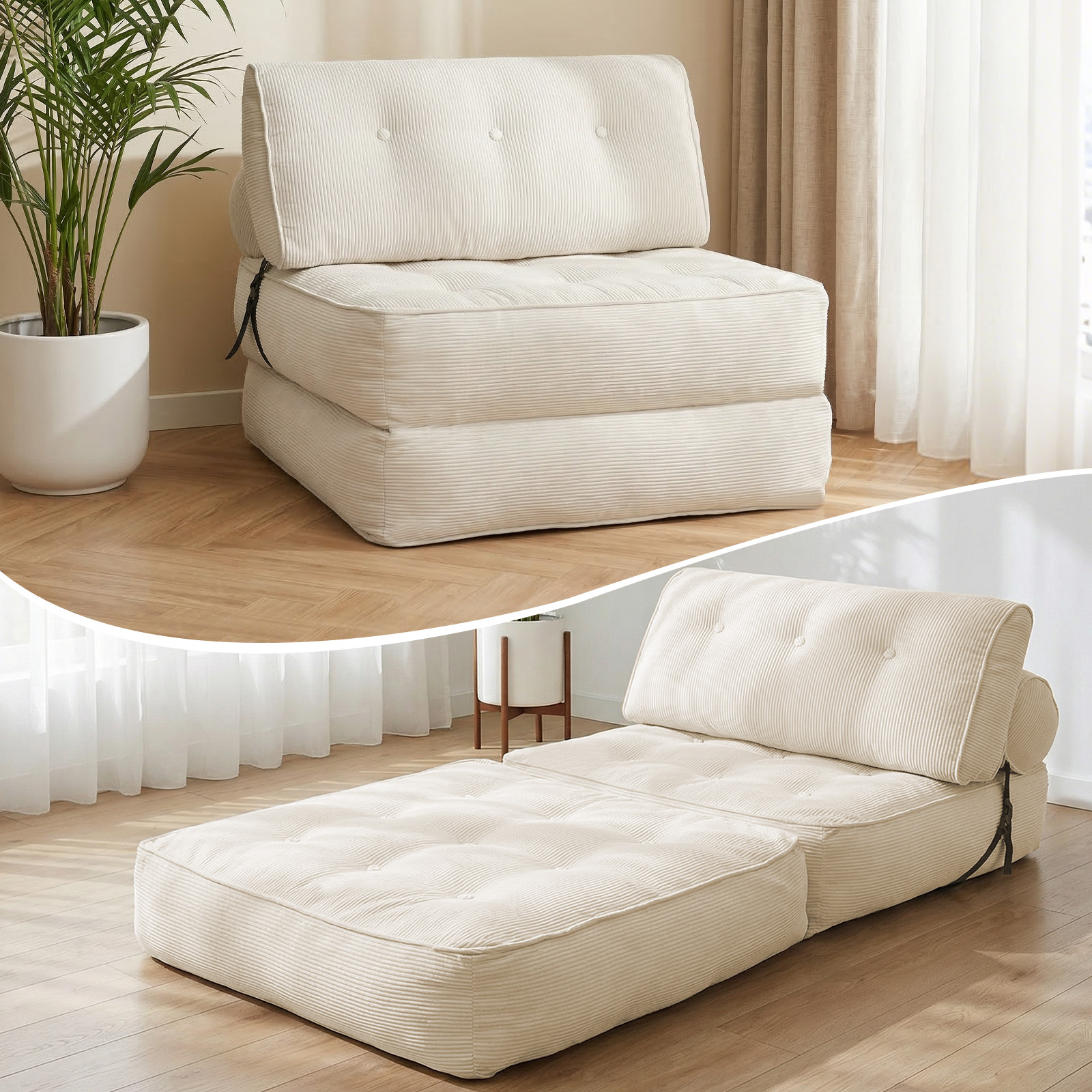 Breathable Folding Sofa Bed Convertible Floor Couch Sleeper Chair Compression