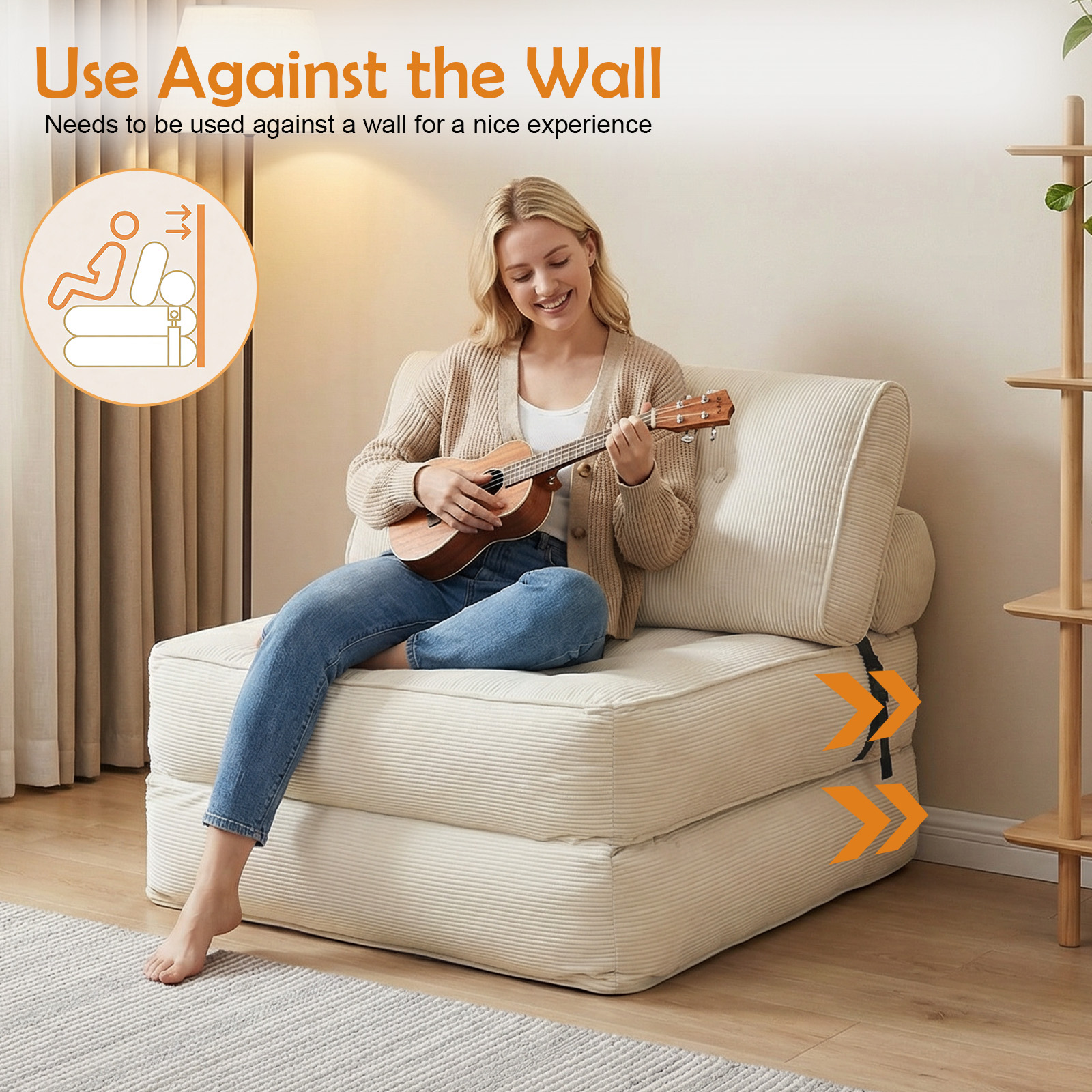 Breathable Folding Sofa Bed Convertible Floor Couch Sleeper Chair Compression